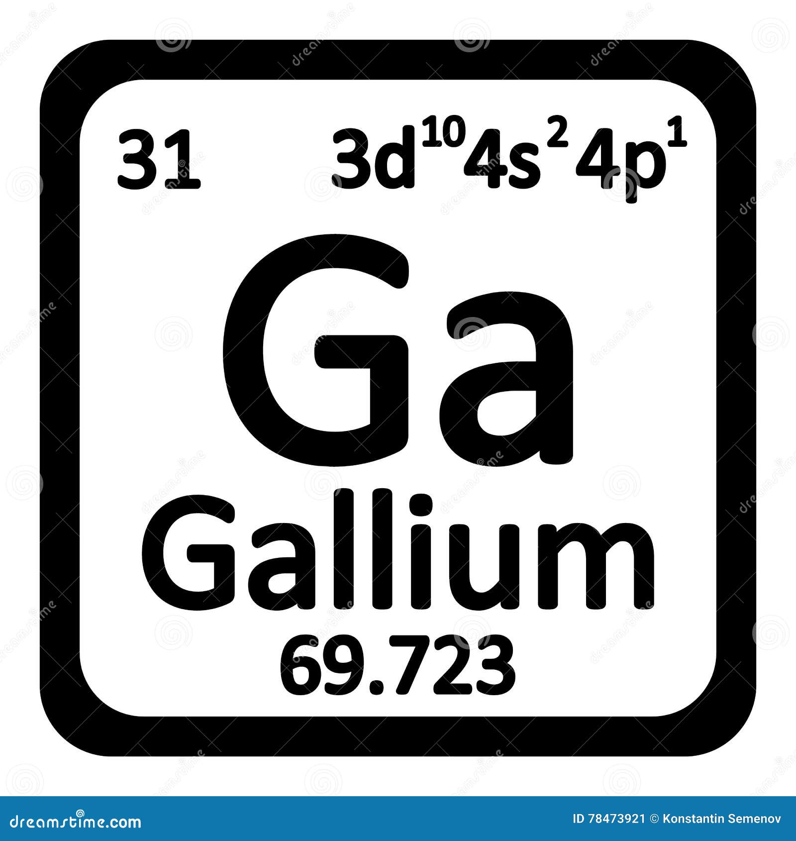 Icono Del Galio Del Elemento De Tabla Periodica Stock De Ilustracion Ilustracion De Sustancia Negro 78473921