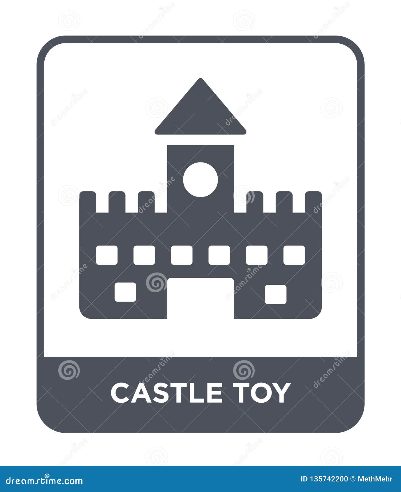 Icono Del Juguete Del Castillo En Estilo De Moda Del Diseño Icono Del Juguete Del Castillo Aislado En El Fondo Blanco Icono Del V Ilustración del Vector - Ilustración de aislado, juguete: