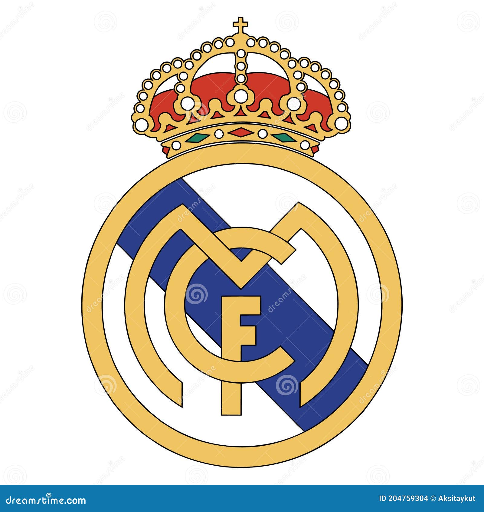 Icono del logo real madrid imagen archivo editorial. Ilustración de balompié - 204759304