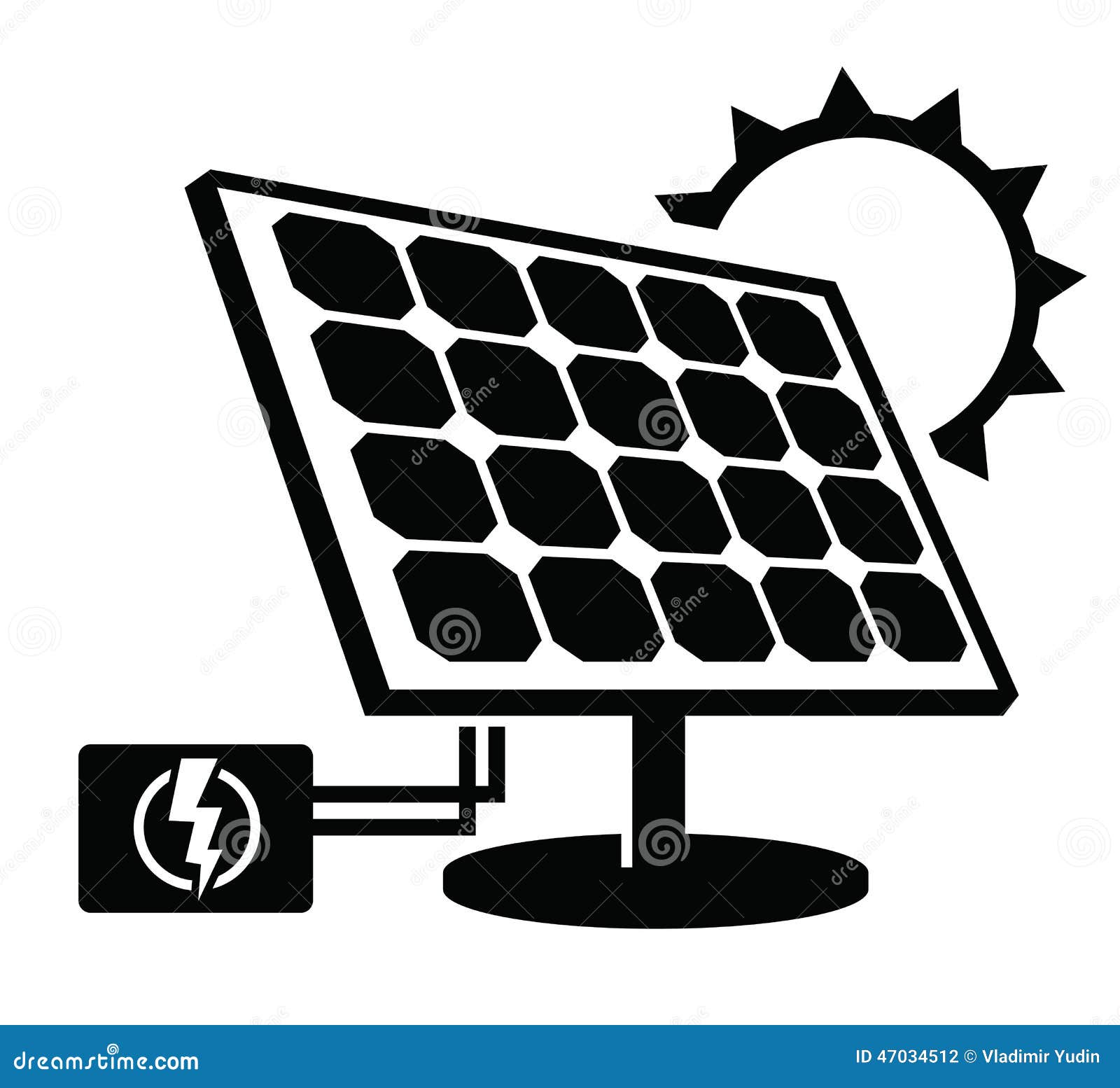 Icono del panel solar ilustración del vector. Ilustración de vector 47034512