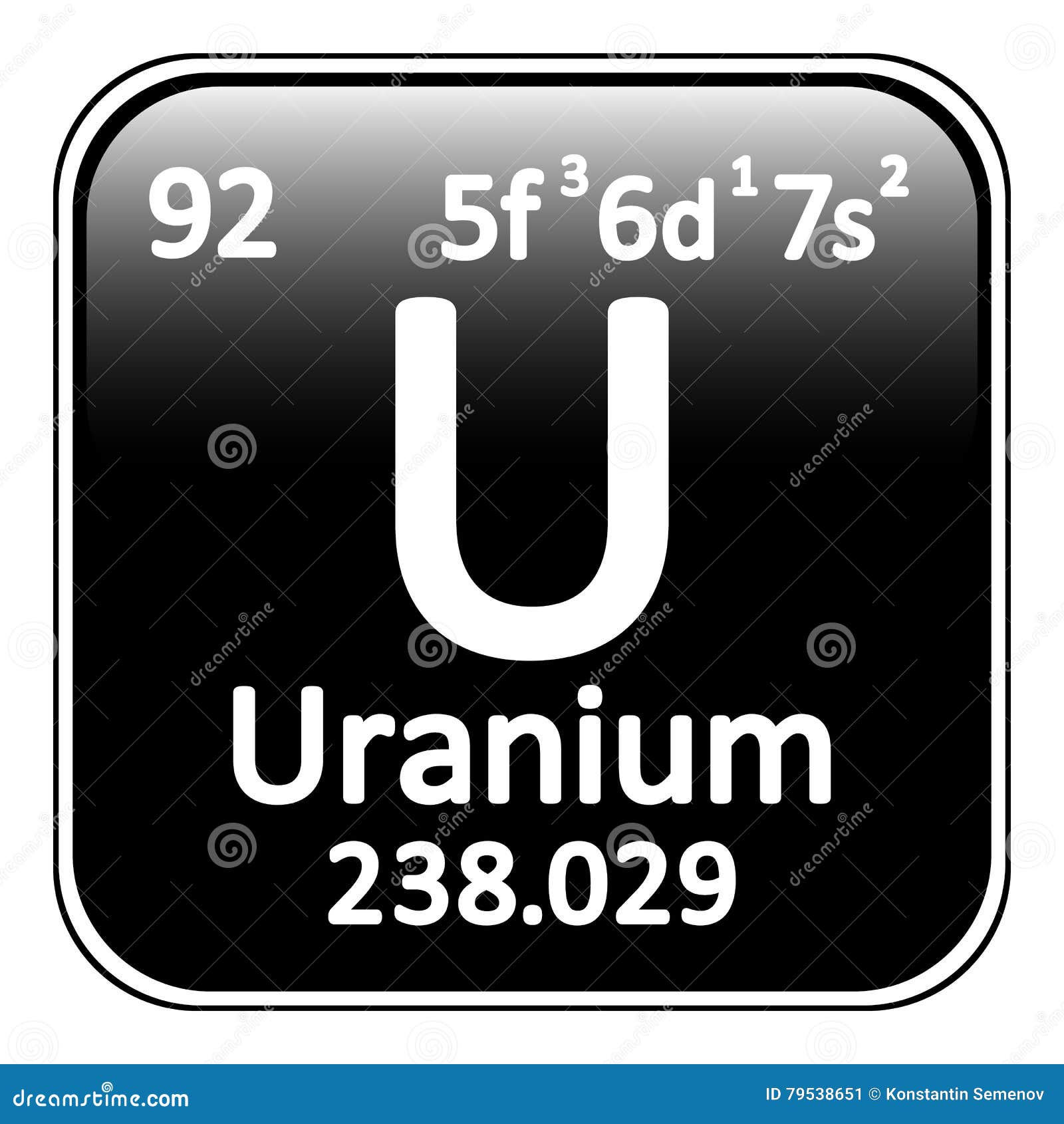 Icono Del Uranio Del Elemento De Tabla Peri dica Stock de ilustraci n  Ilustraci n de fondo  