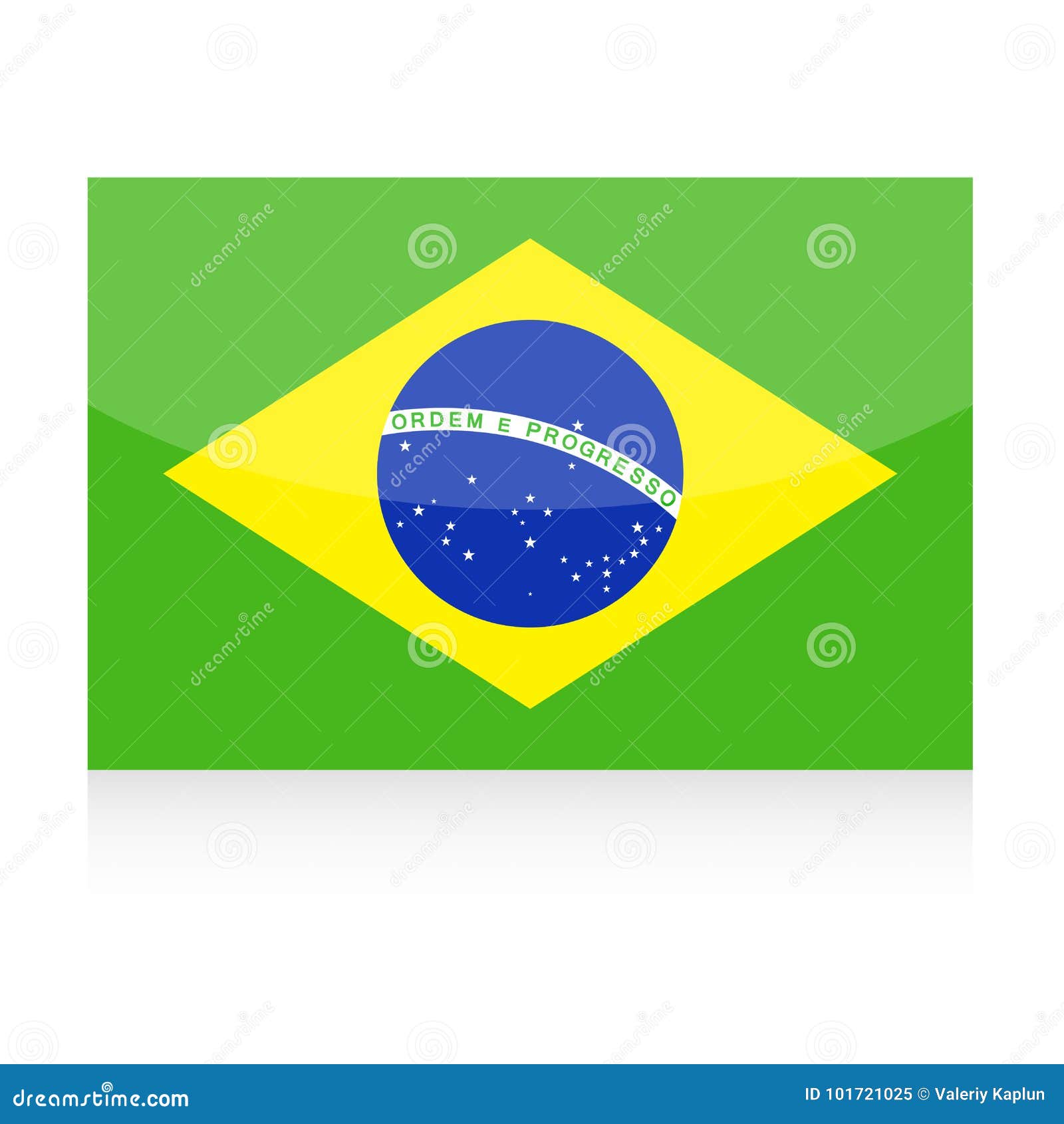 Icono Del Vector De La Bandera Del Brasil Stock de ilustración -  Ilustración de historieta, etiqueta: 101721025