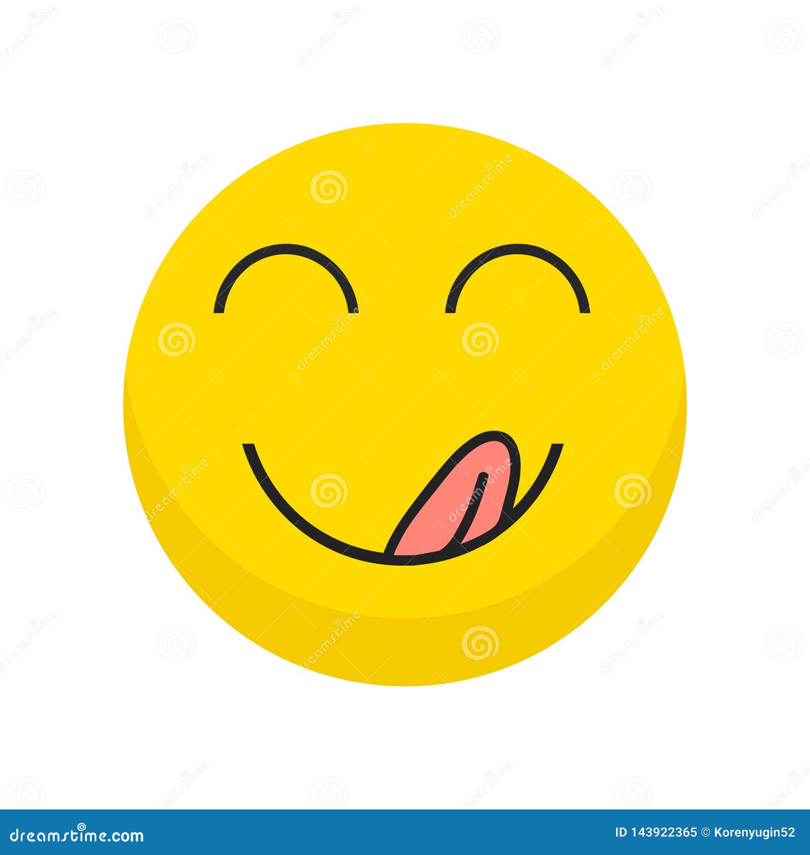 Icono Delicioso Cara Sonriente Hambrienta Con Emoji De La Boca Y ...