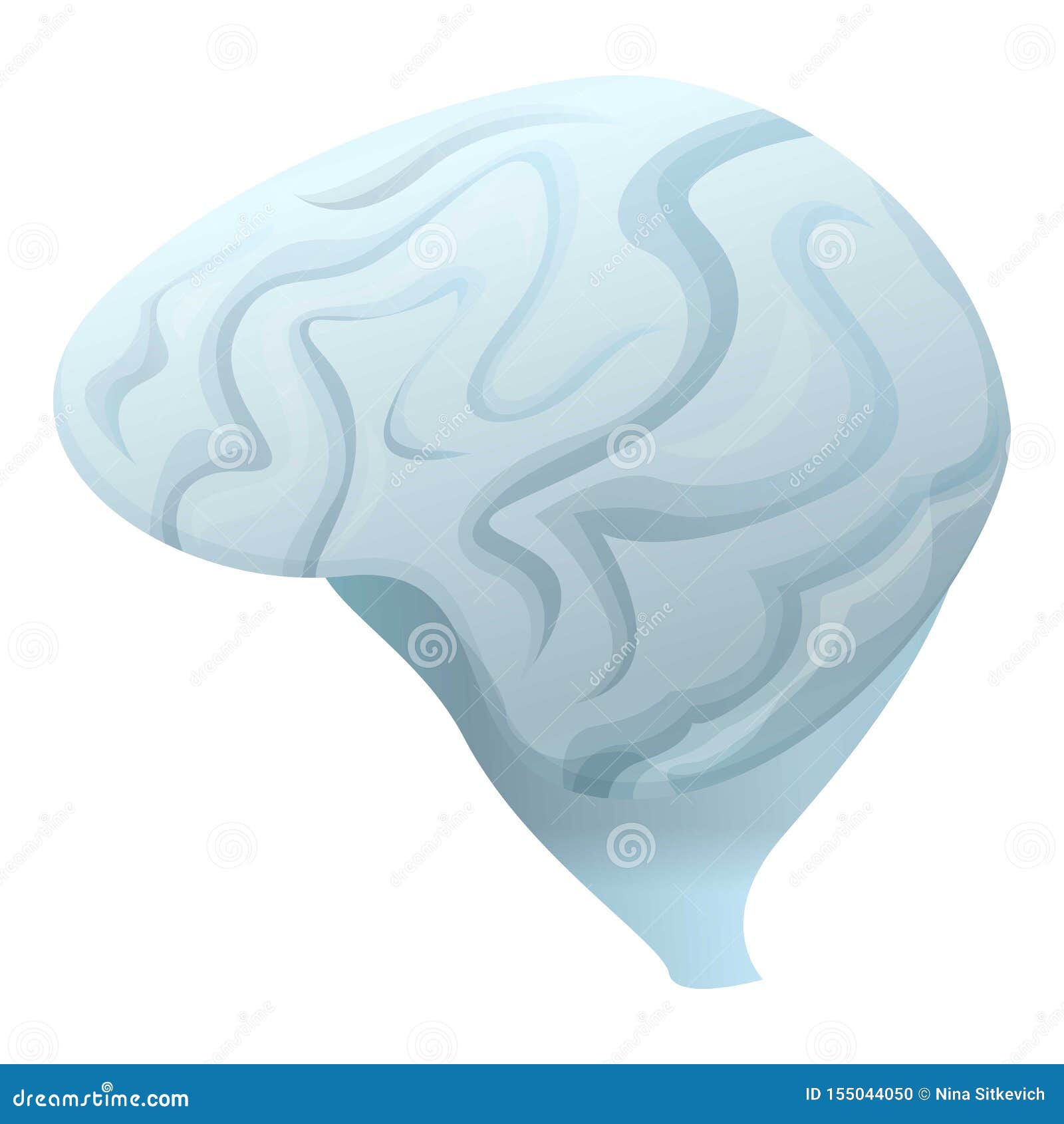 Icono gris del cerebro, estilo de la historieta. Icono gris del cerebro Historieta del icono gris del vector del cerebro para el diseño web aislado en el fondo blanco
