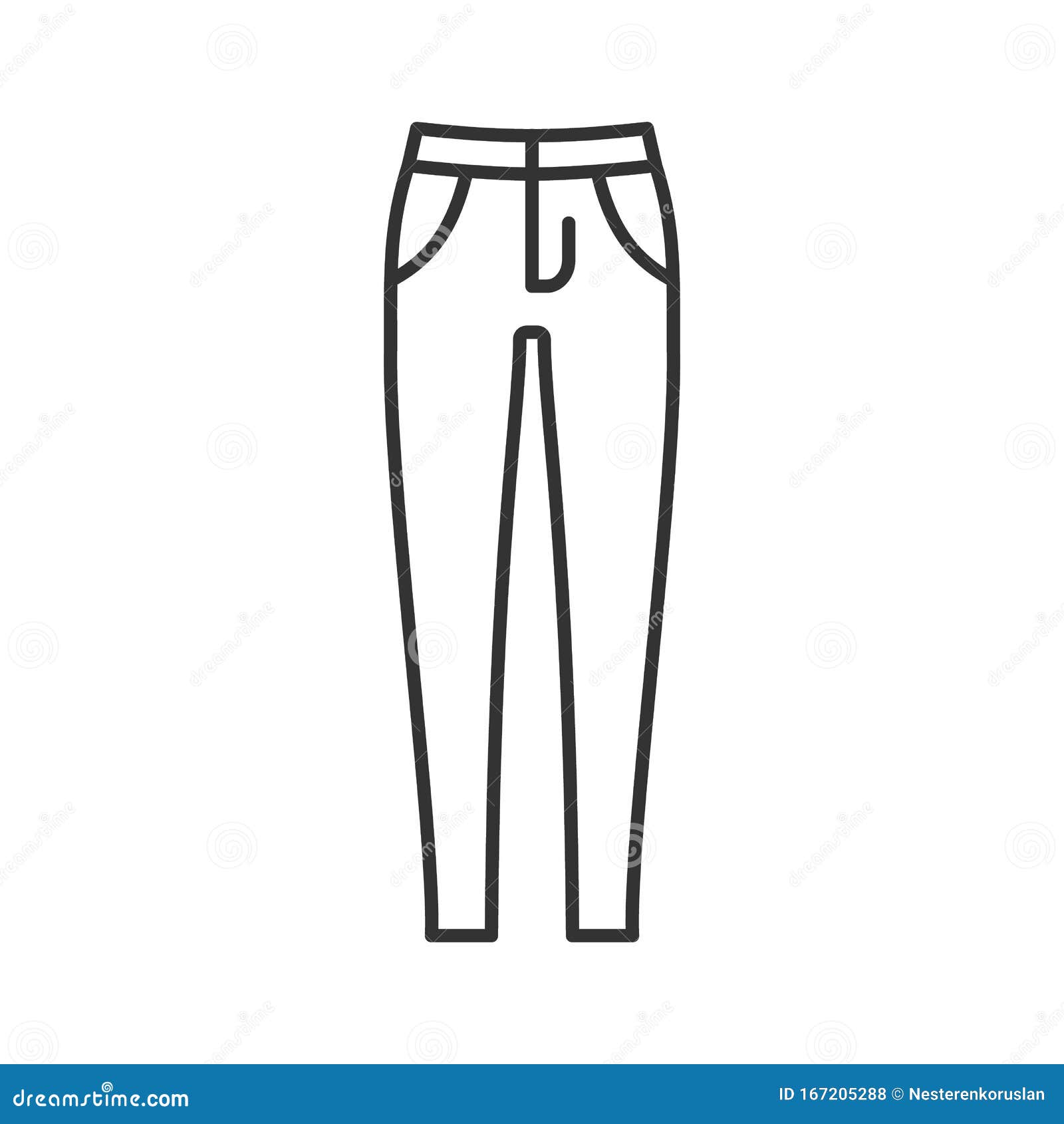 Icono Lineal De Jeans Flacos Para Ilustración del Vector - Ilustración de pantalones, logotipo: 167205288