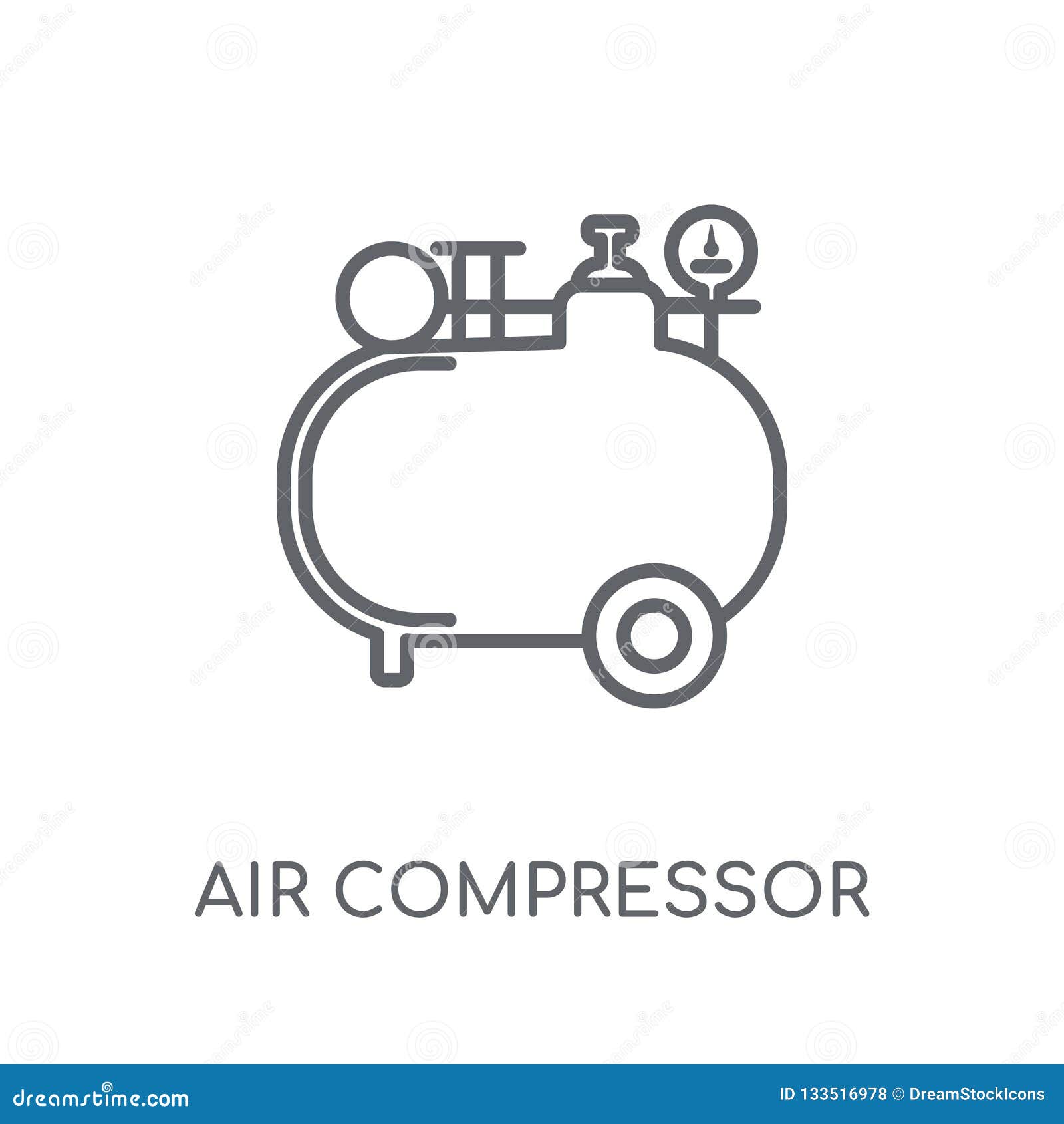 Icono Linear Del Compresor De Aire Logotipo Moderno C Del Compresor De