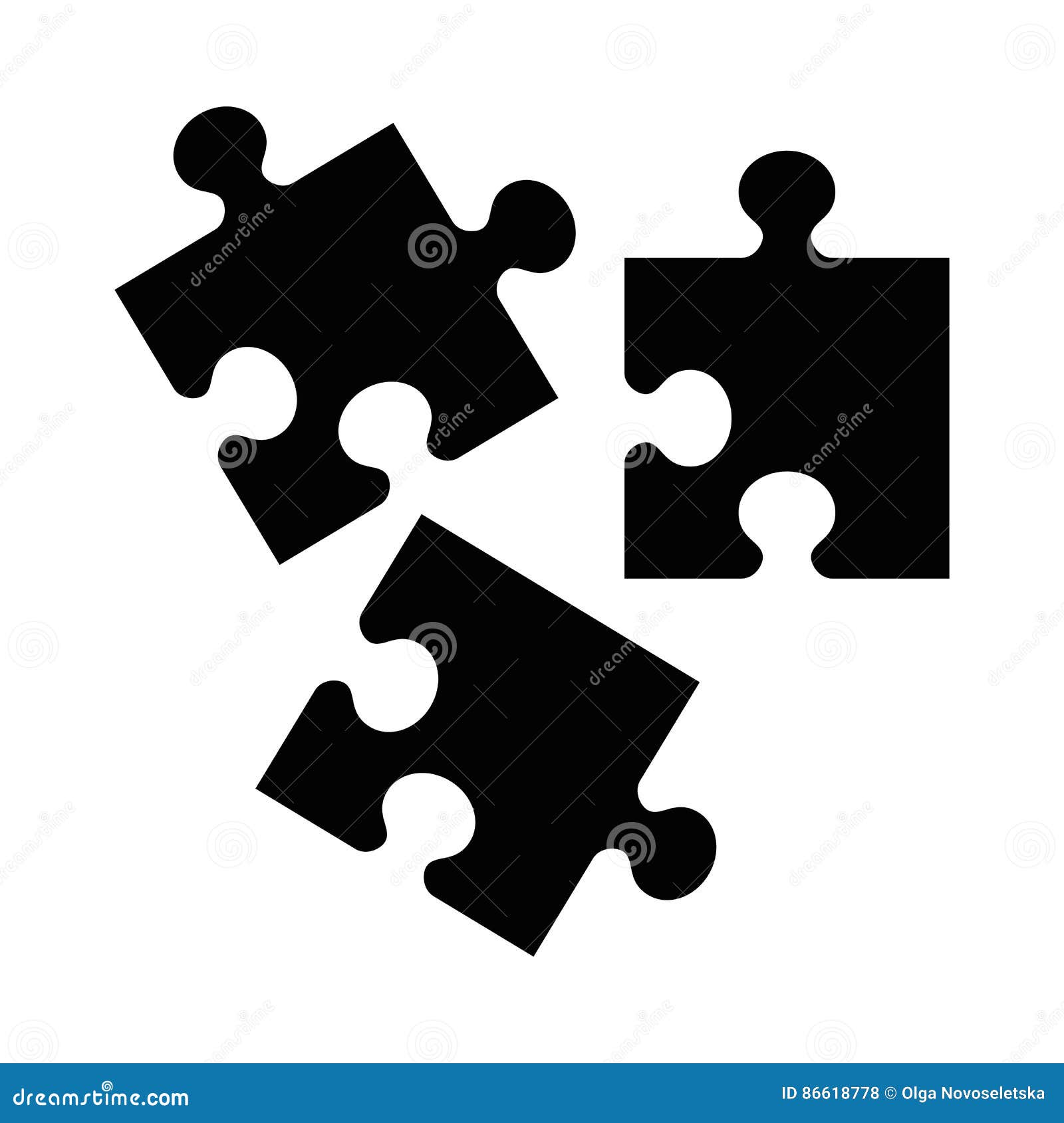 Icono Negro Del Rompecabezas Ilustración del Vector Ilustración de