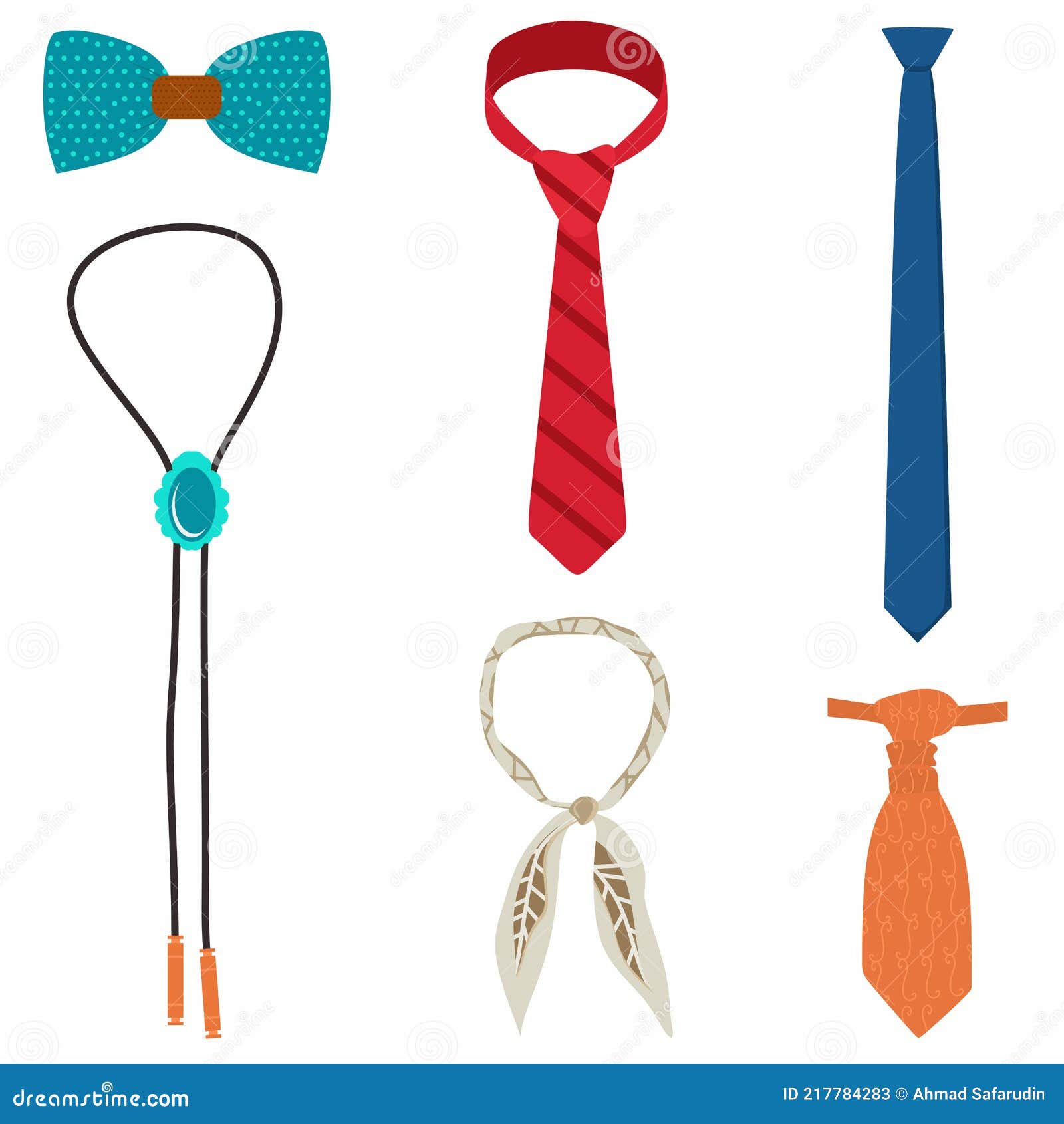 Icono Plano Corbata Conjunto Colección De Diferentes Corbata Incluye Cravat  Corbata Flaca Corbata Bolo Corbata Y Cuello. Elementos Ilustración del  Vector - Ilustración de elegante, tela: 217784283