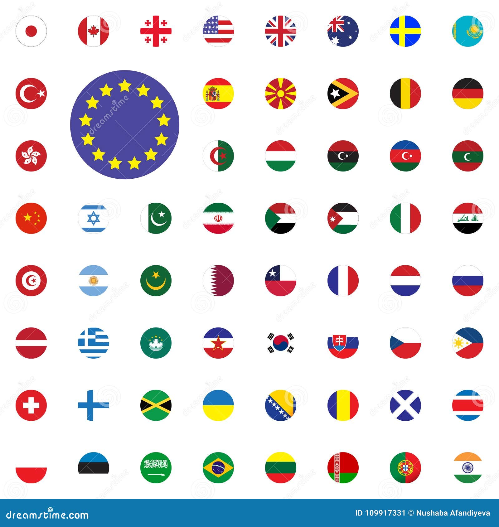 Icono Redondo De La Bandera De Europa Iconos Redondos Del Ejemplo Del  Vector De Las Banderas Del Mundo Fijados Stock de ilustración - Ilustración  de redondo, australia: 109917331