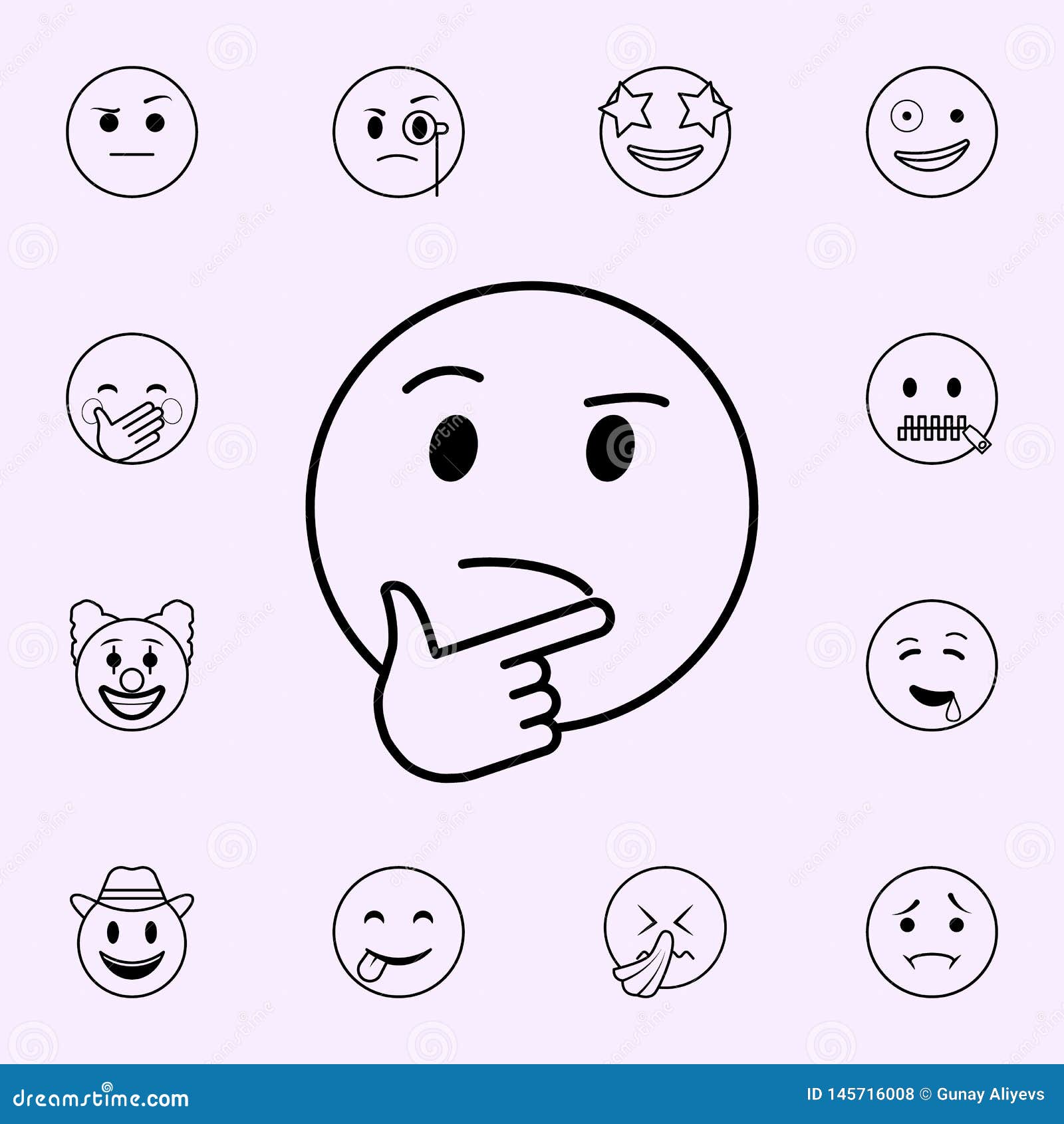 Icono Reflexionado Sistema Universal De Los Iconos De Emoji Para La Web Y El M Vil Stock De Ilustracion Ilustracion De Reflexionado Universal 145716008