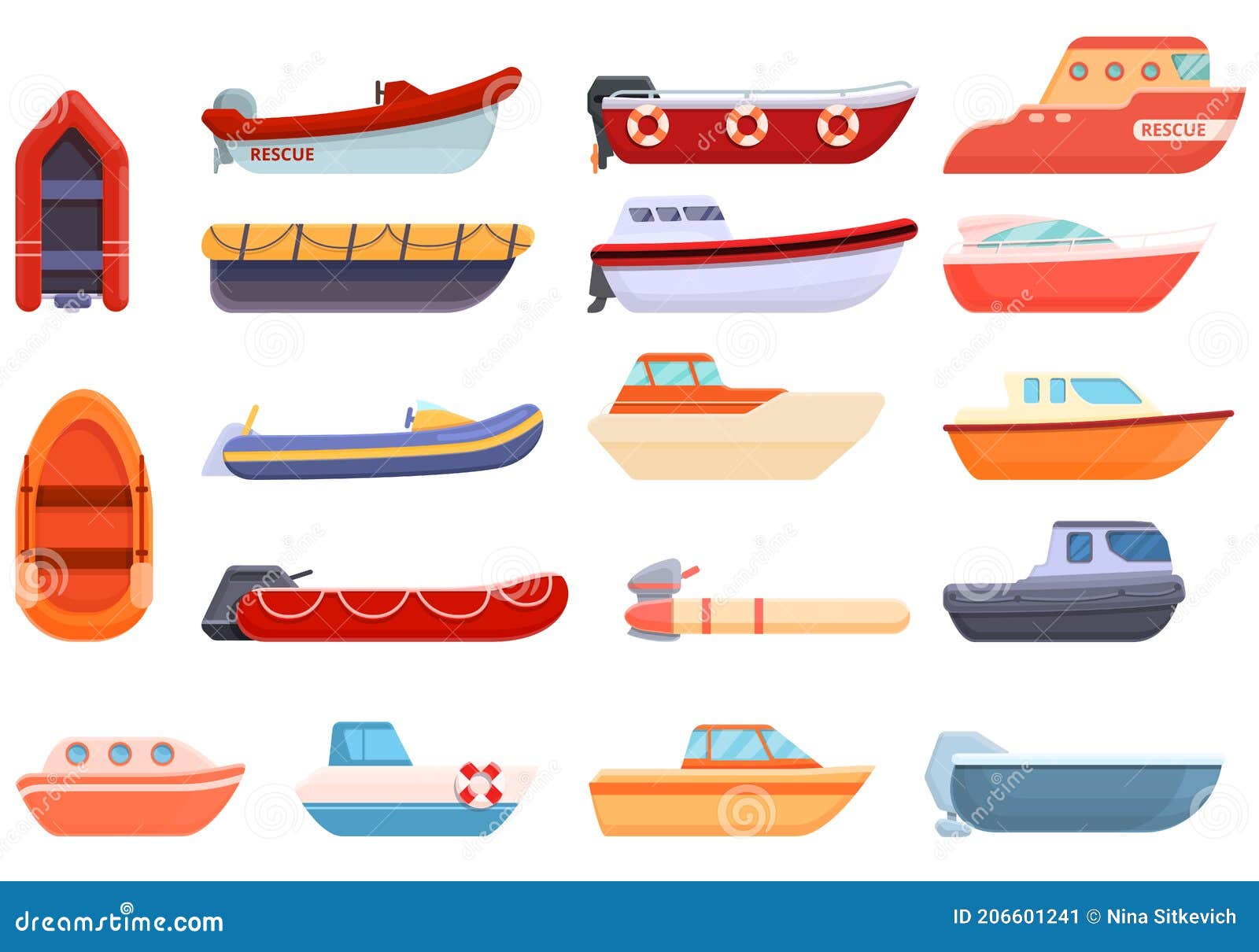 Iconos De Botes De Rescate Conjunto Estilo De Caricatura Stock de  ilustración - Ilustración de anaranjado, océano: 206601241