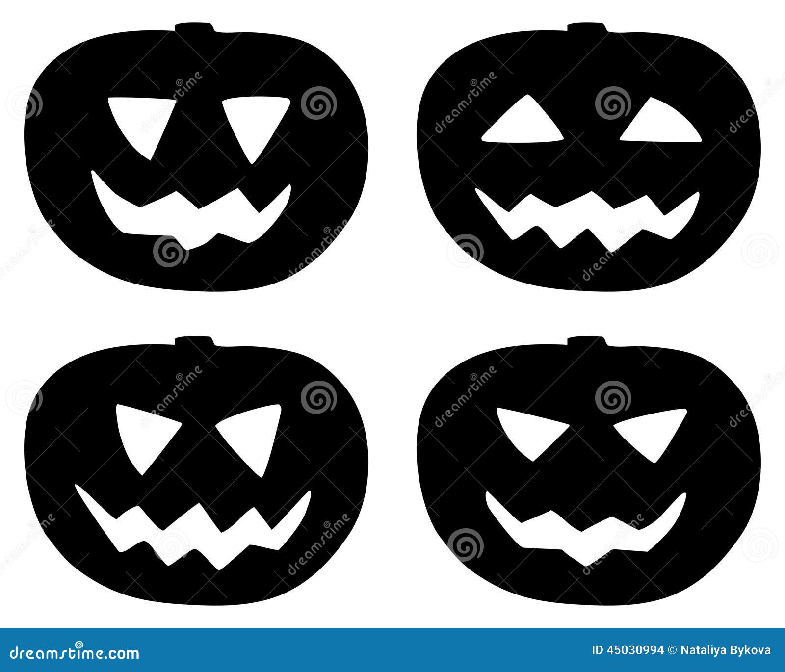 Iconos De La Calabaza De Halloween Fijados Aislados En Blanco Ilustración  del Vector - Ilustración de cuatro, halloween: 45030994