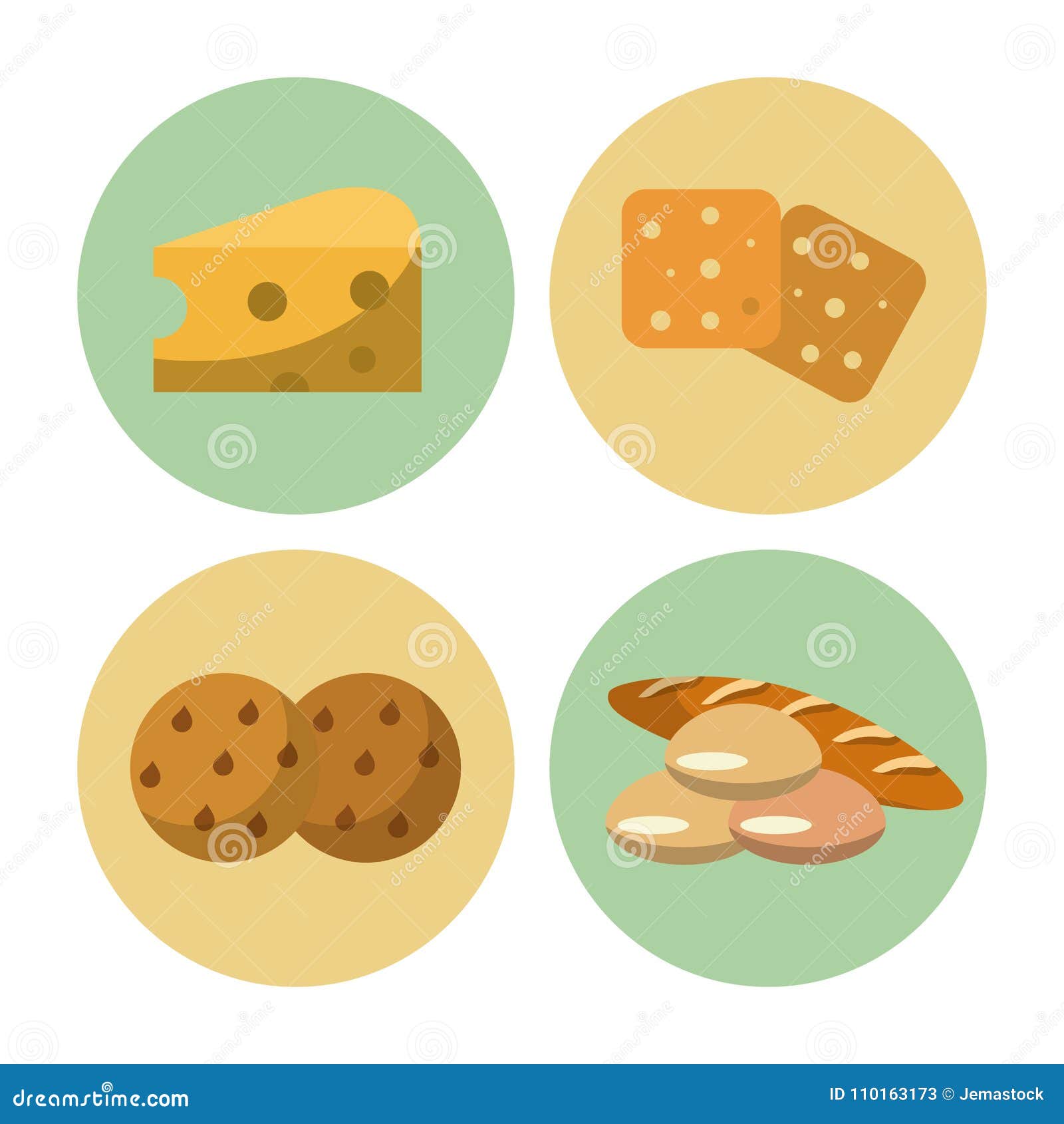 Iconos De La Comida De Los Carbohidratos Ilustración del Vector -  Ilustración de dieta, alimento: 110163173