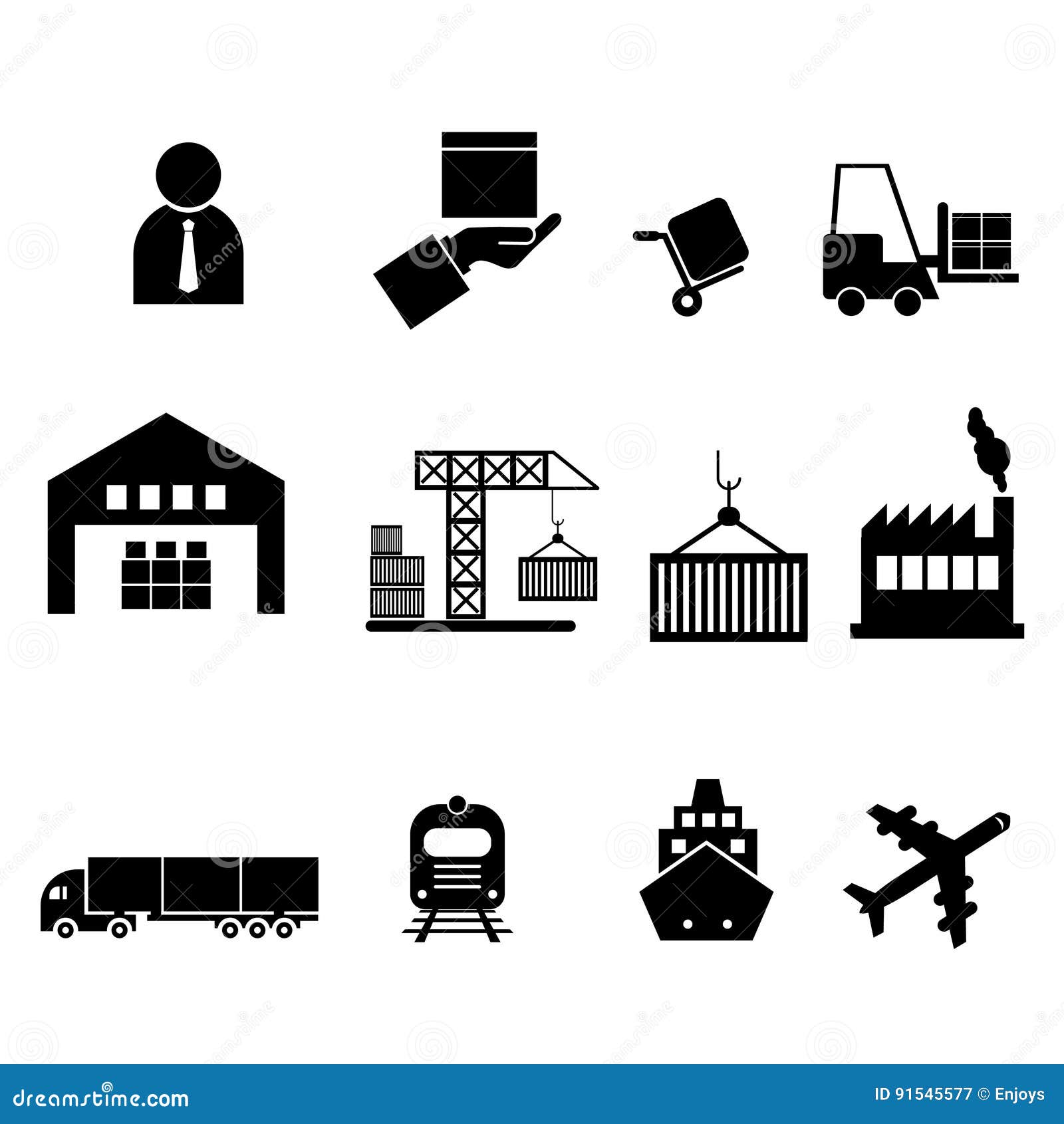 Iconos De La Logística, Iconos De Envío Stock de ilustración