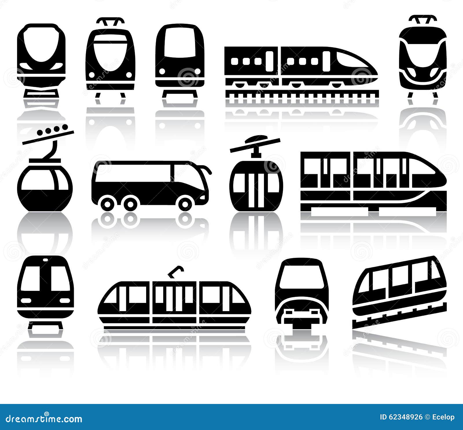 Iconos Del Negro Del Pasajero Y Del Transporte Público Ilustración del  Vector - Ilustración de carril, velocidad: 62348926