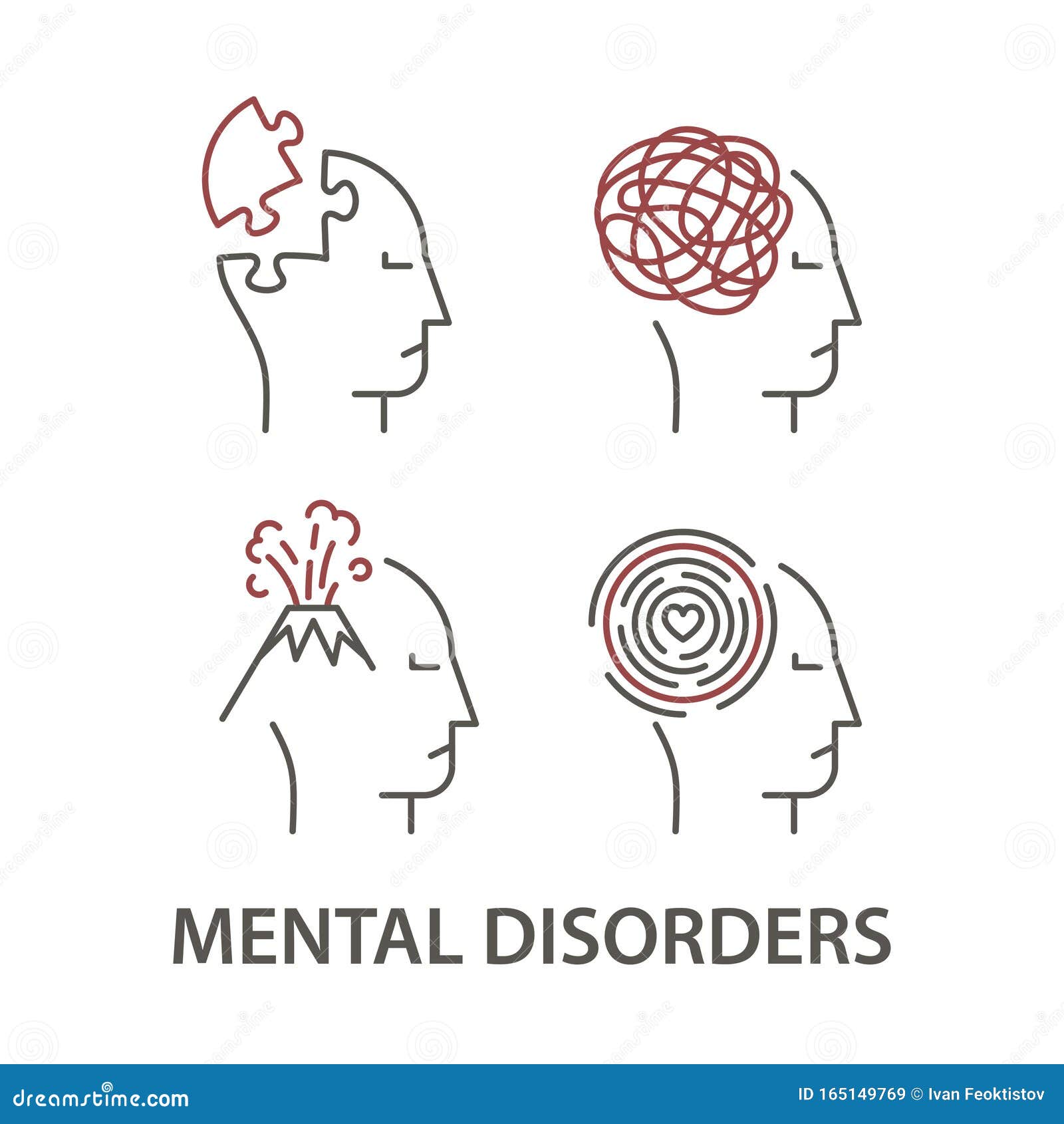Iconos Para Trastornos Mentales Ilustración del Vector - Ilustración de  enfermedad, ciencia: 165149769