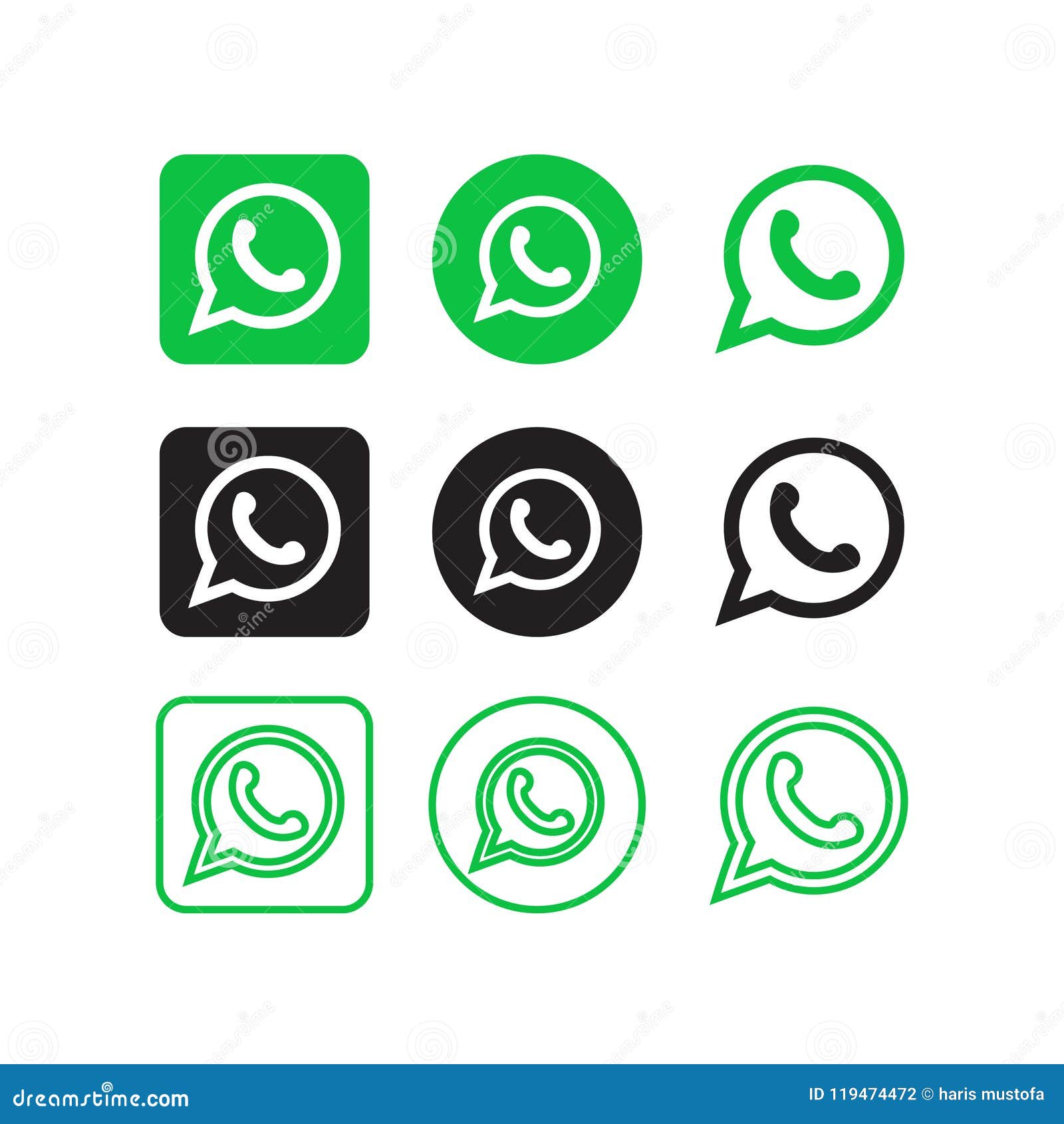 Iconos Sociales De Whatsapp Medios Fotografía editorial - Ilustración de  icono, sencillo: 119474472