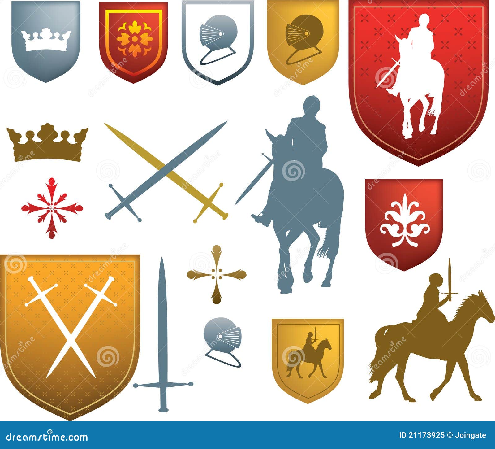 Iconos Y Emblemas Medievales Ilustración del Vector - Ilustración de  muestras, viejo: 21173925