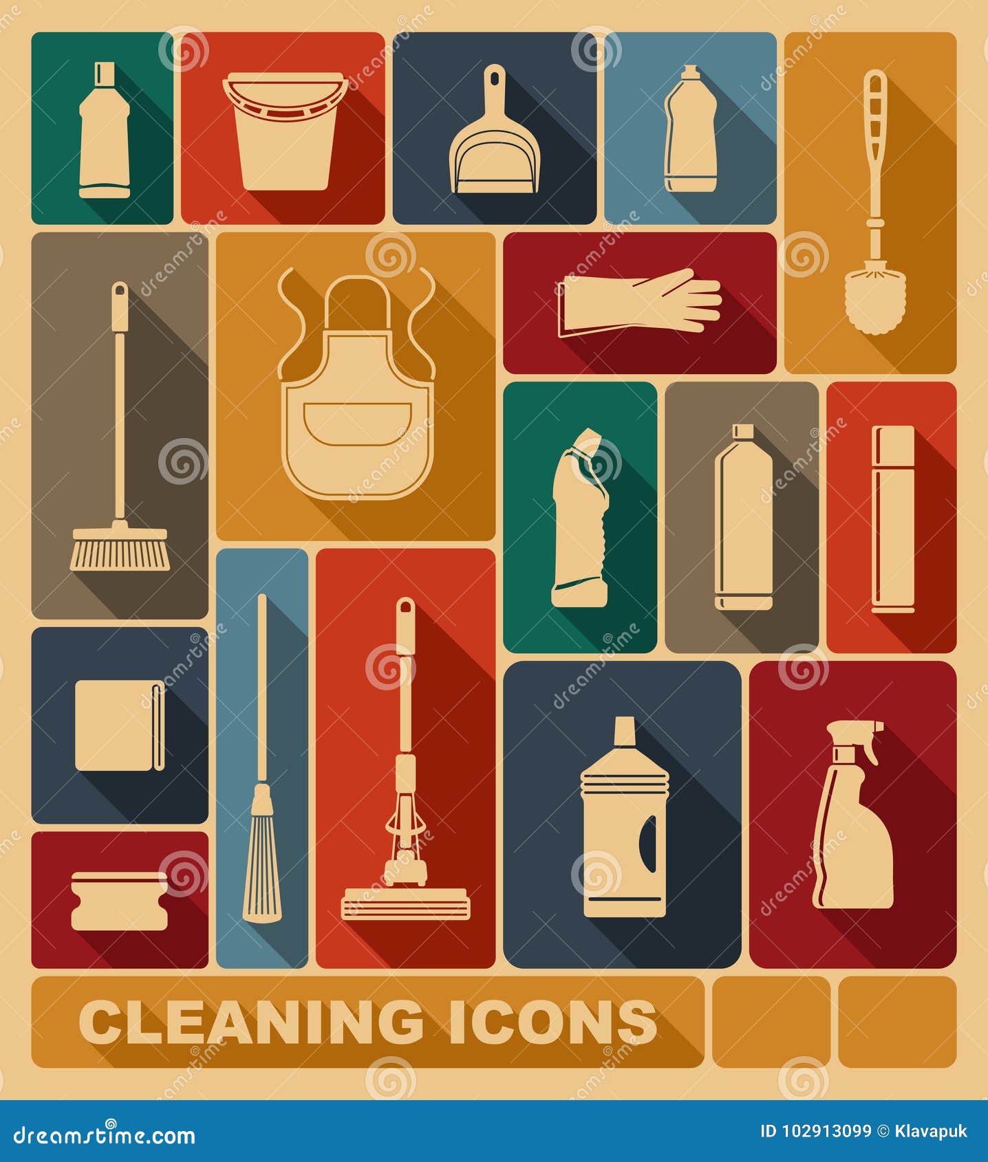 Cleaning Icons. Vector Illustration Stock Vector Illustration of