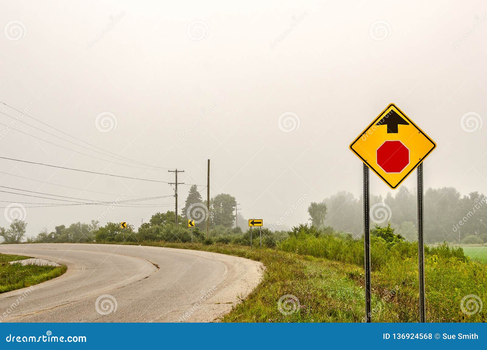 Icons for Arrows and a Stop Sign Ahead Stock Photo Image of sign