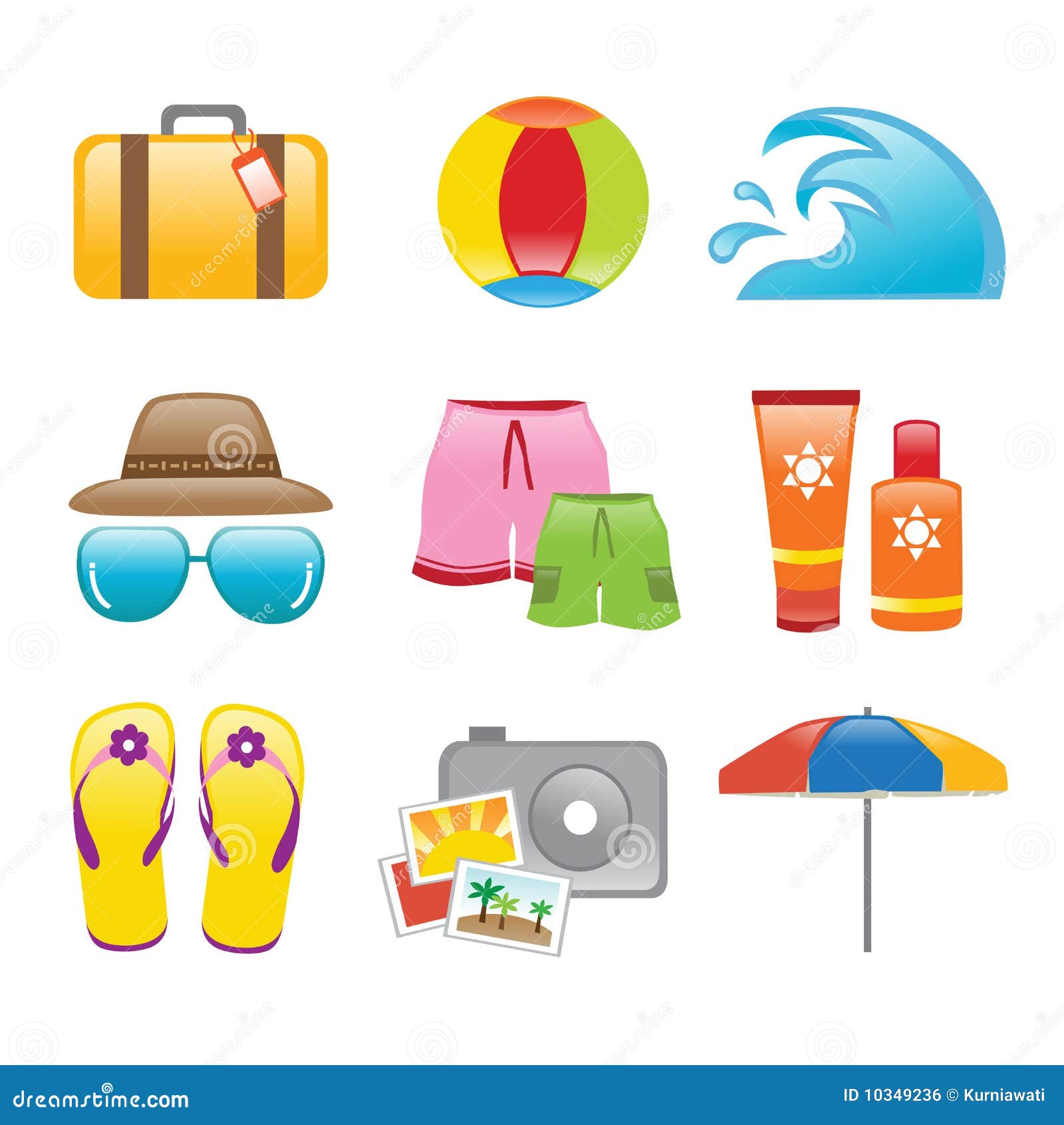 Icons Beach Royalty Free Stock Image - Image: 10349236