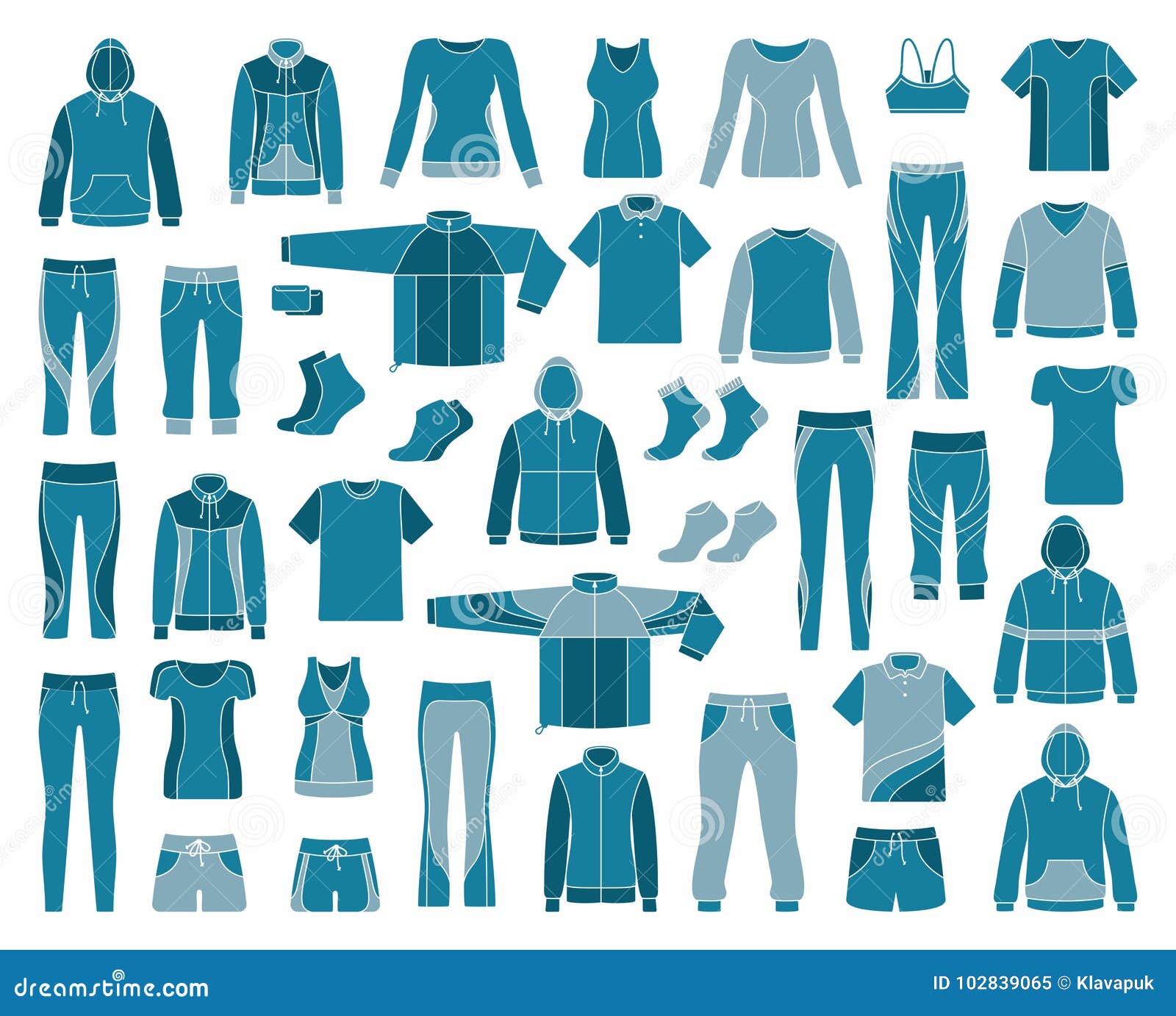 Icons of Clothes for Sports and Workouts Stock Vector - Illustration of ...