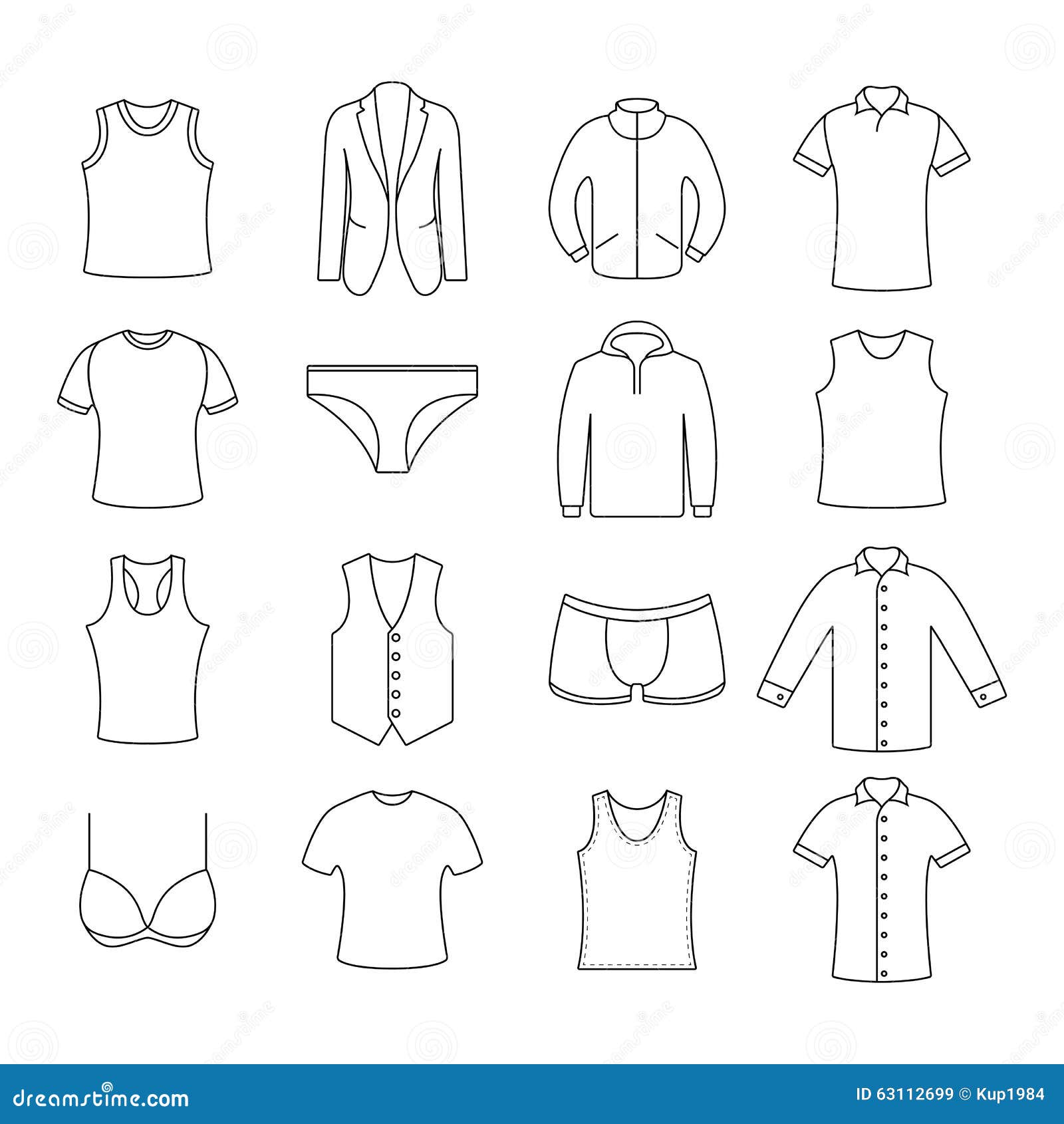 Icons Clothes, Vector Illustration. Stock Vector - Illustration of ...