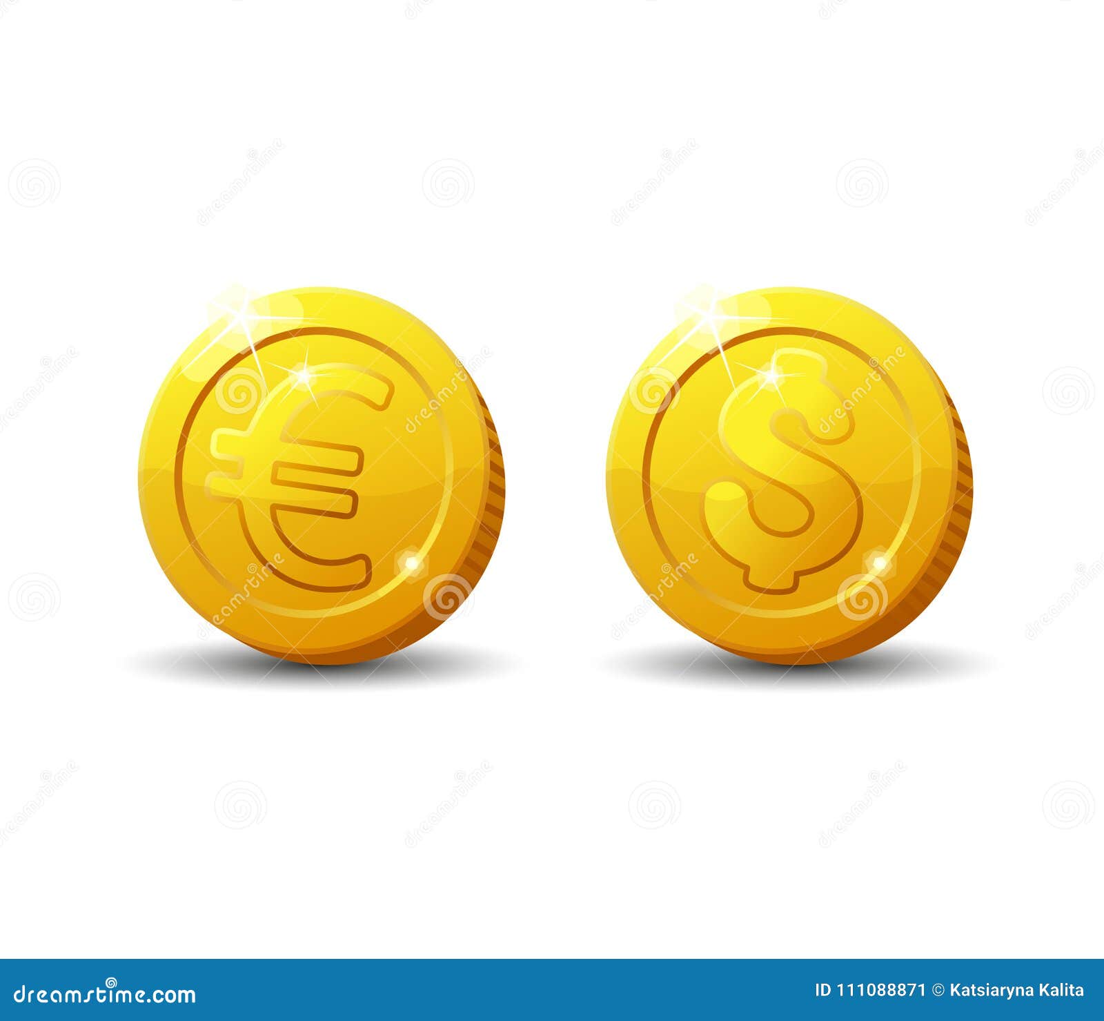Icons Coins For The Game Interface. Stock Vector ...