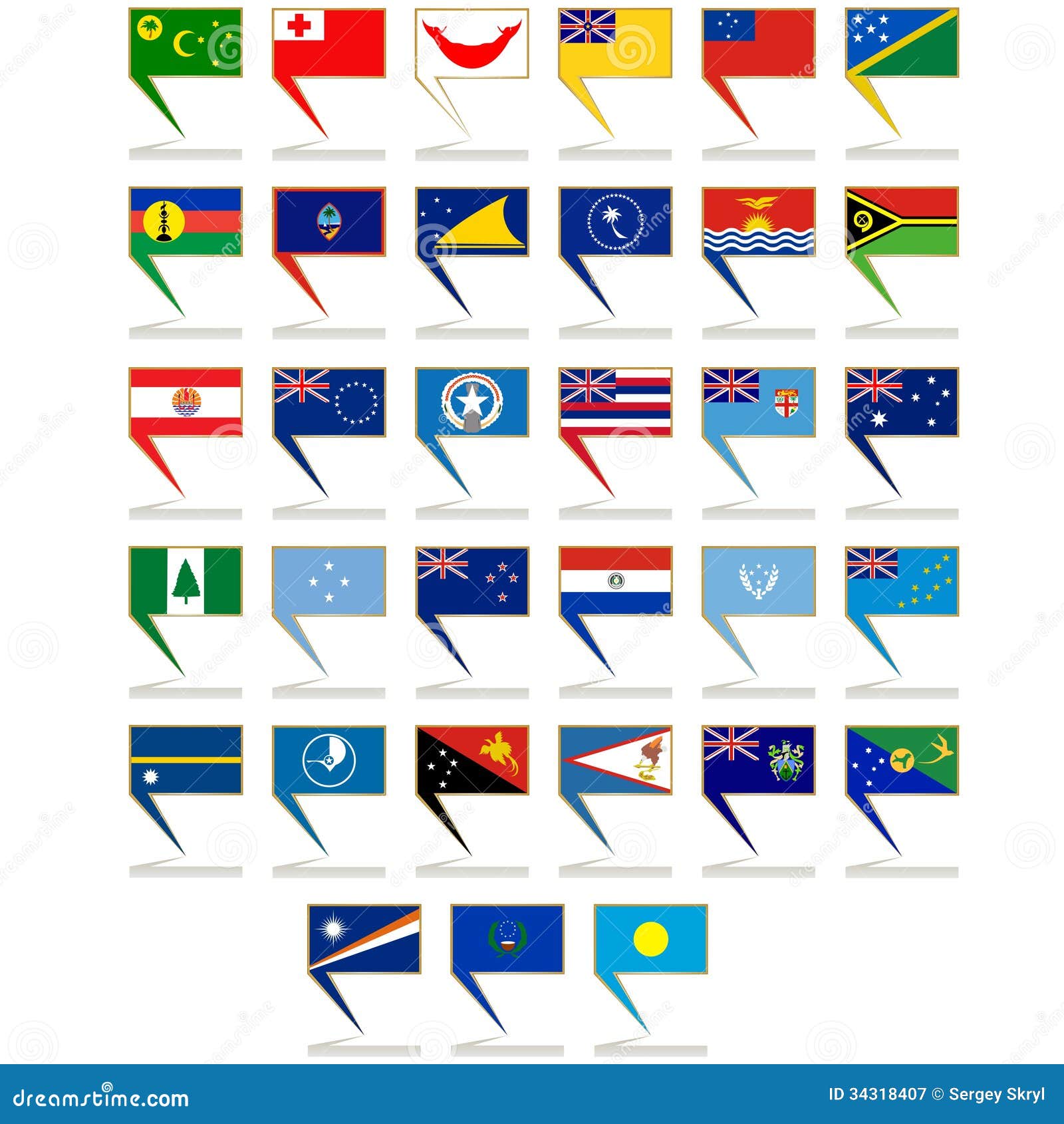 oceania country flags