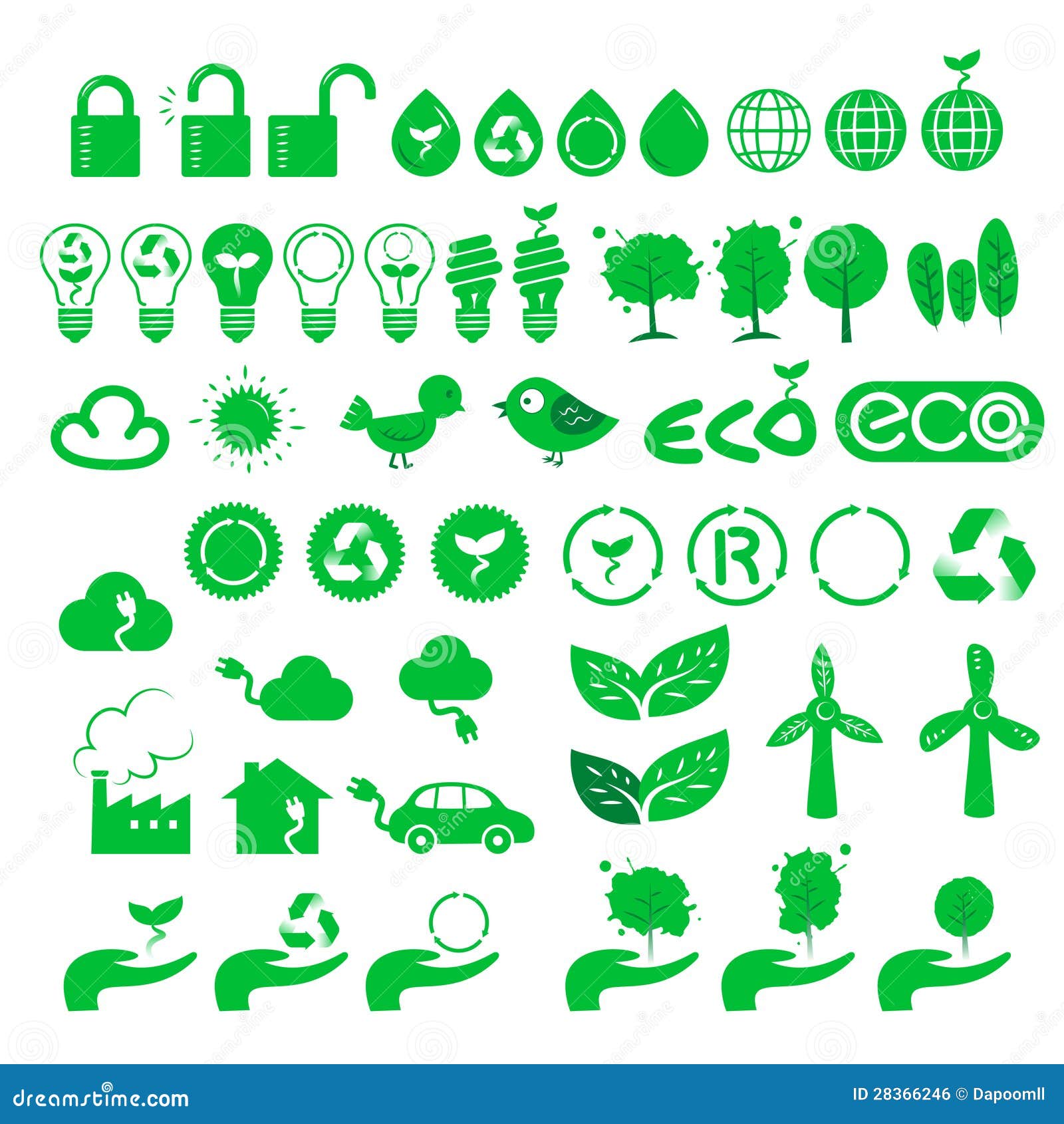 Icons of green stock vector. Illustration of concept 28366246