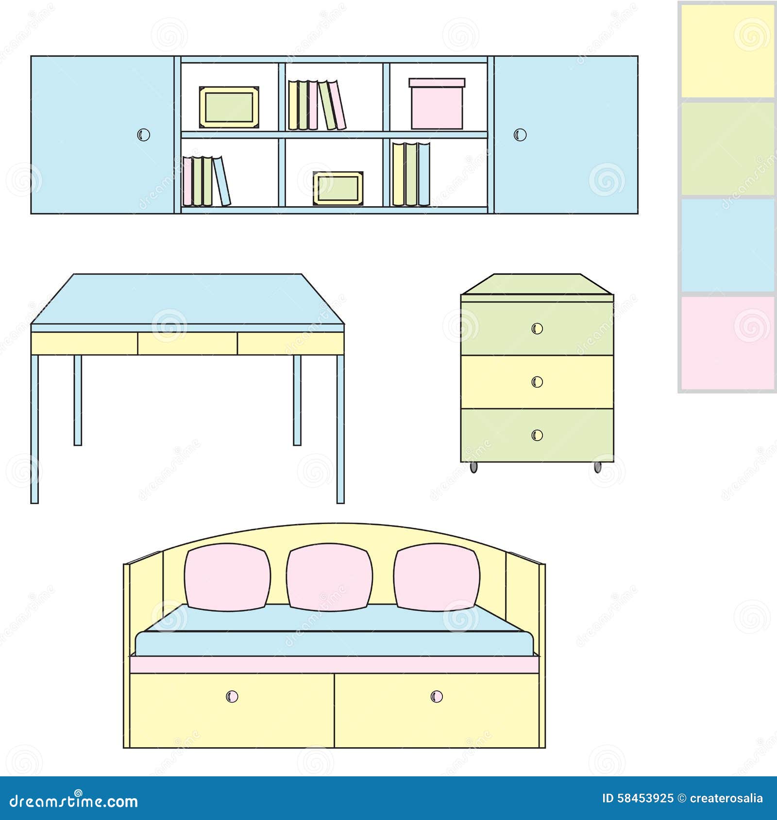 Icons Kids Room Stock Vector Illustration Of Apartment 58453925