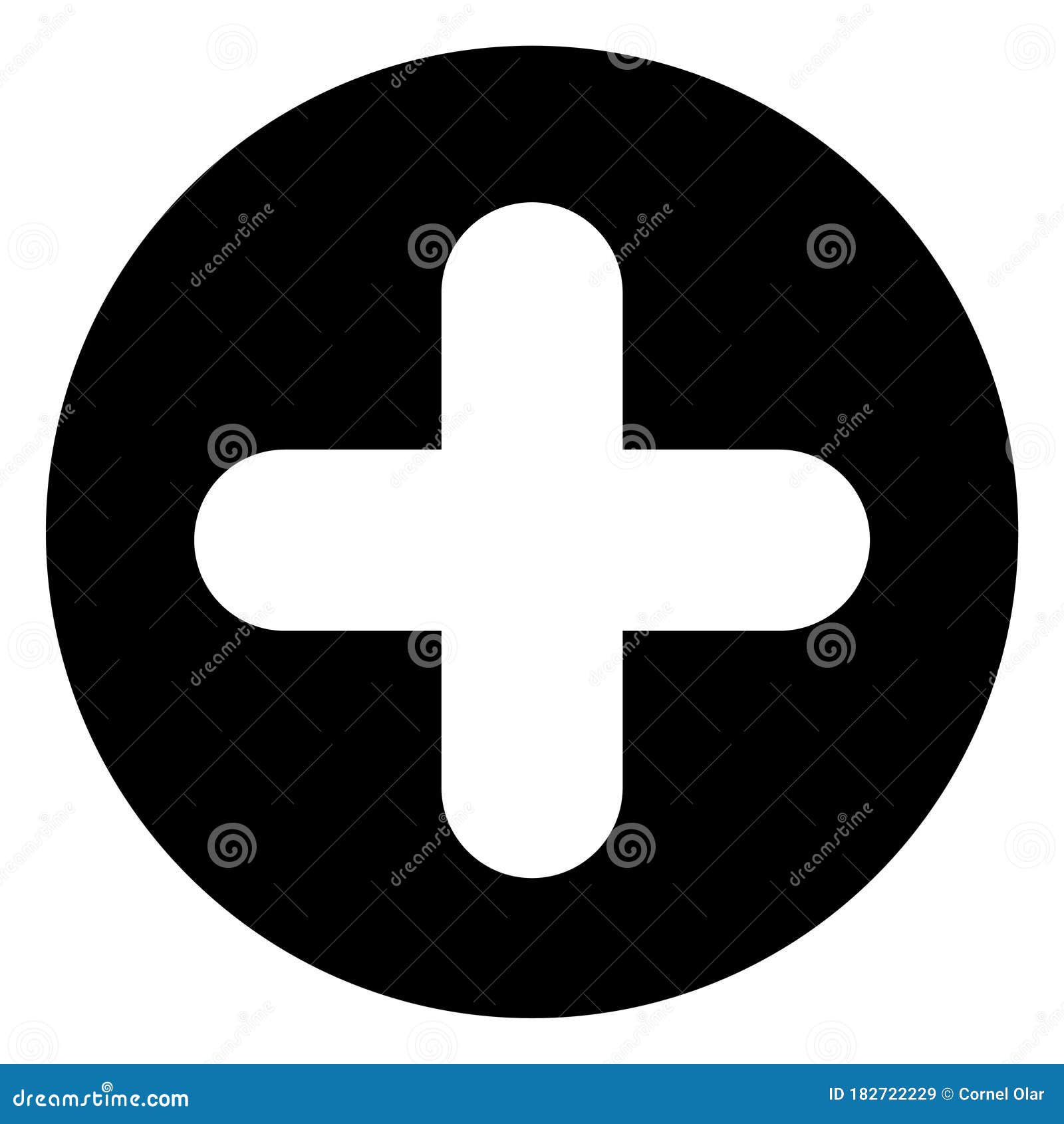 Black Cross Medical Sign Black and White Vector Stock Image ...