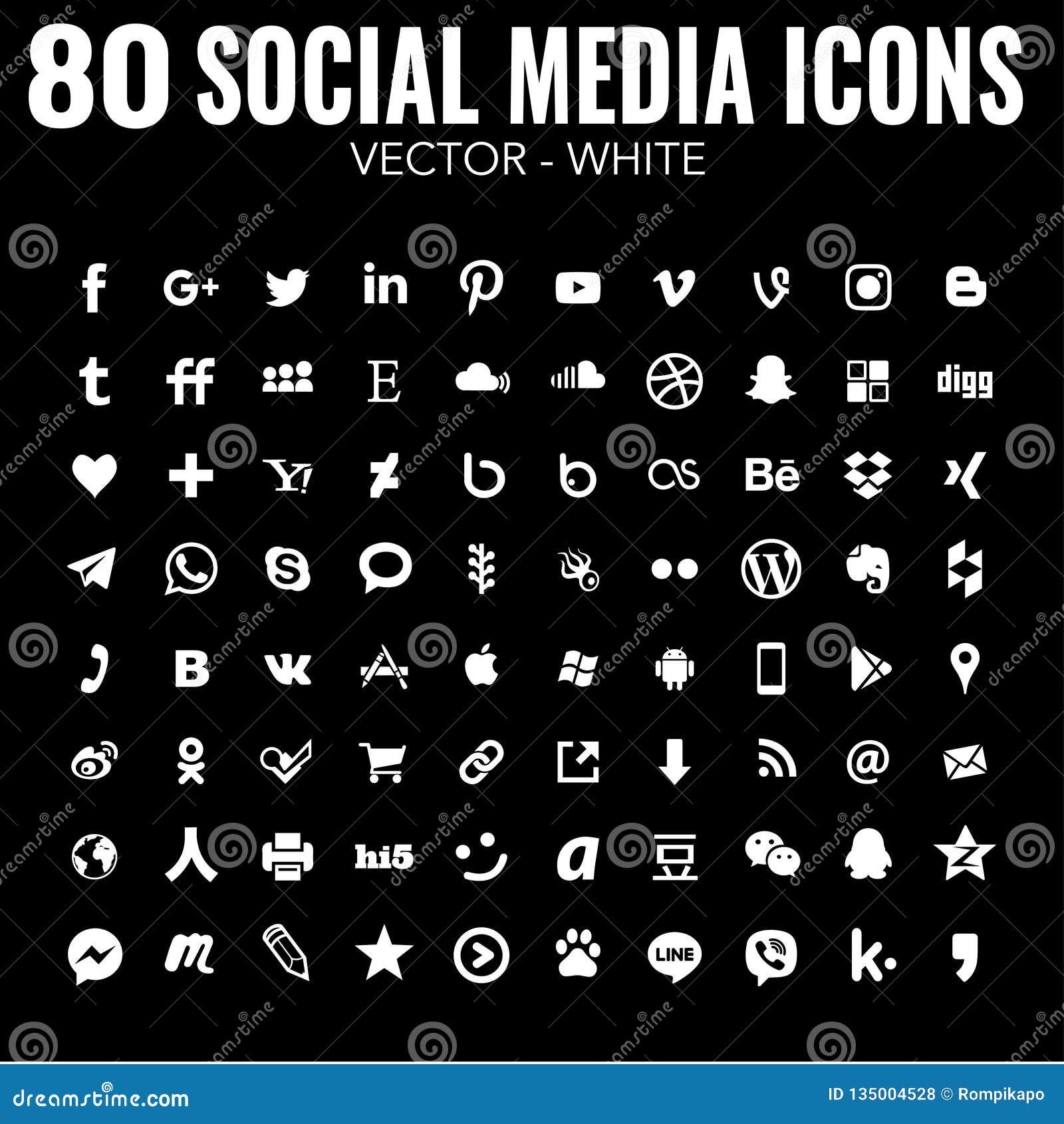 vector simple social media icons