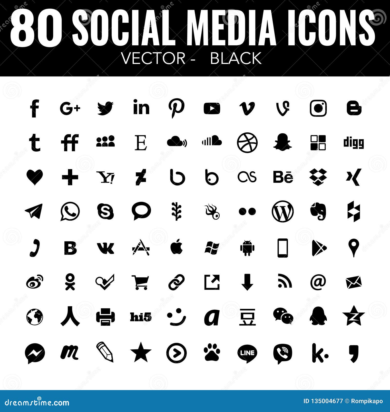 Simple Flat Social Media Icons