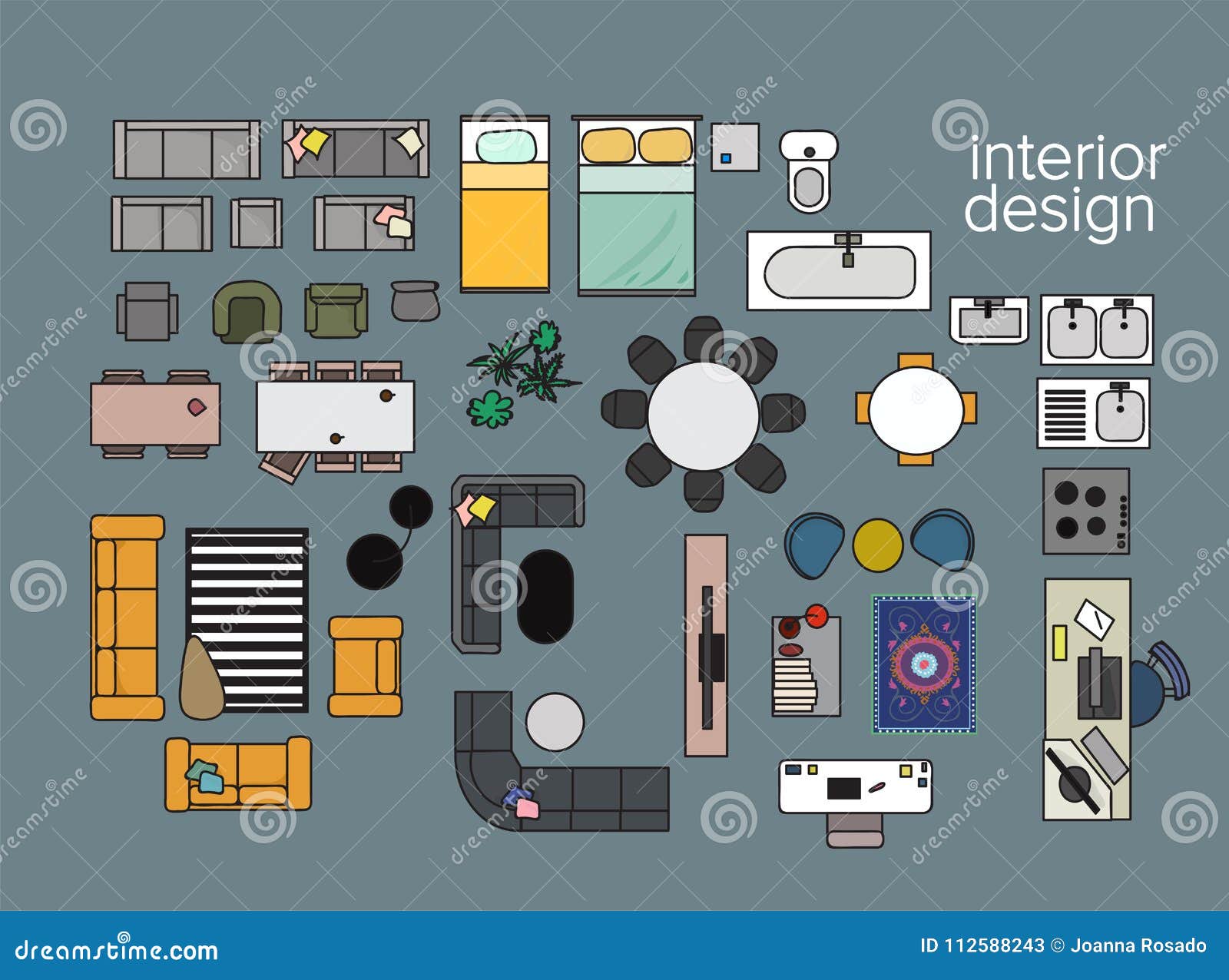  Vector  Interior Design Floor Plan  Home  House  Top  View  