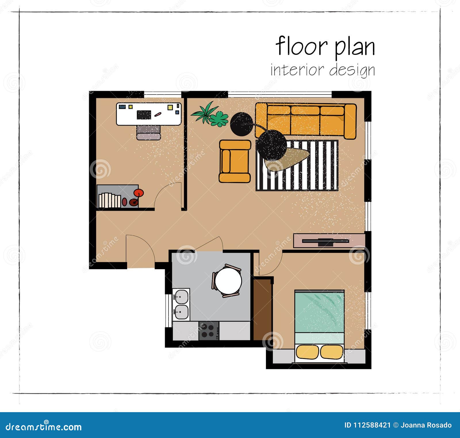 Vector Interior Design Floor Plan Home House Top View