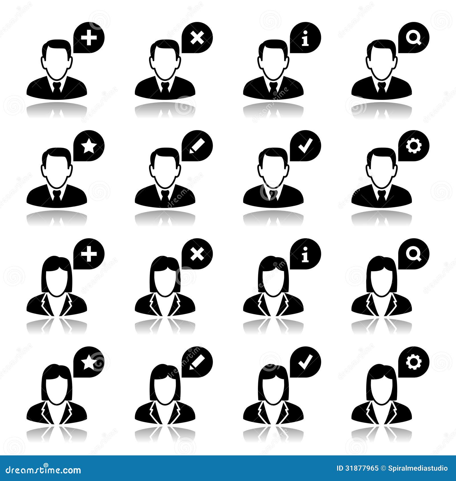 Icons set: Users stock vector. Illustration of edit, business - 31877965