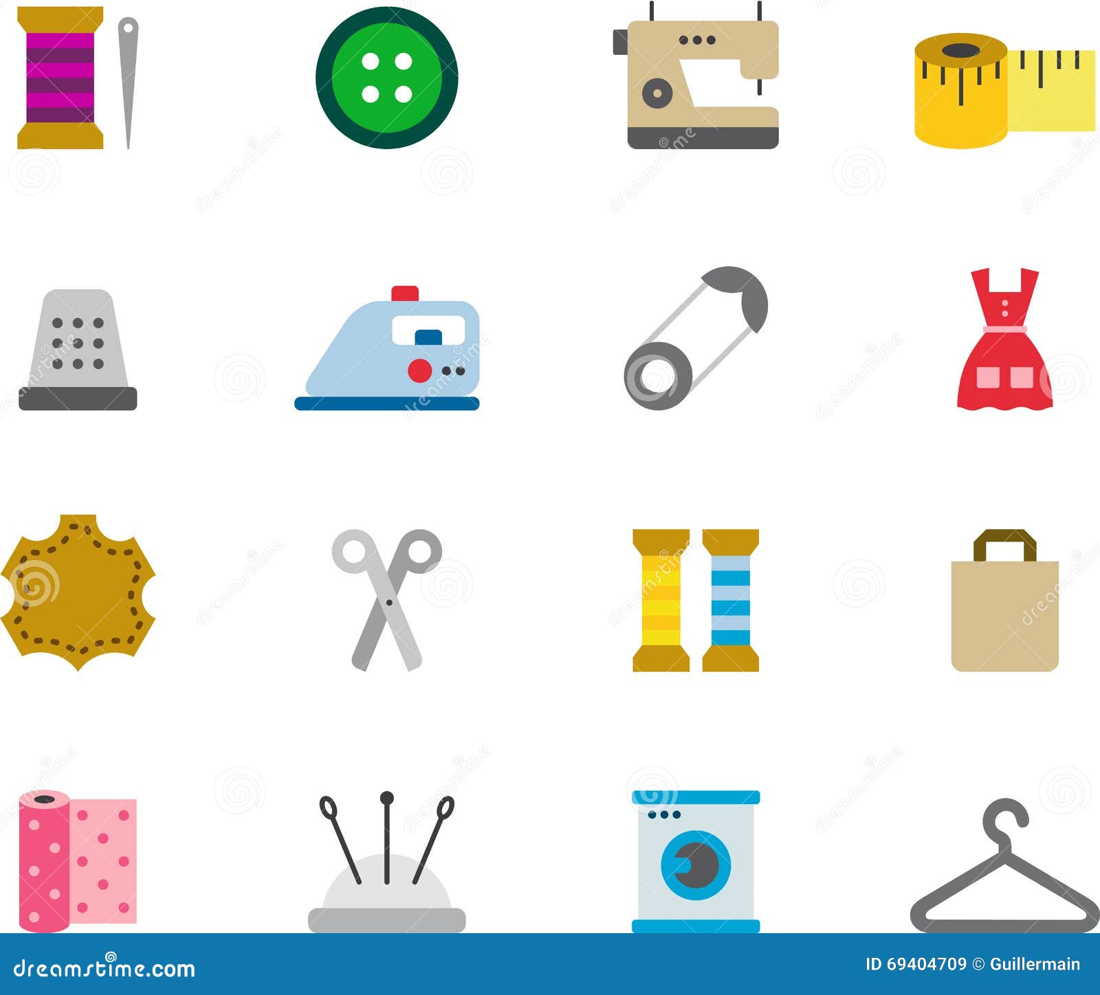 icons for sewing and dressmaking