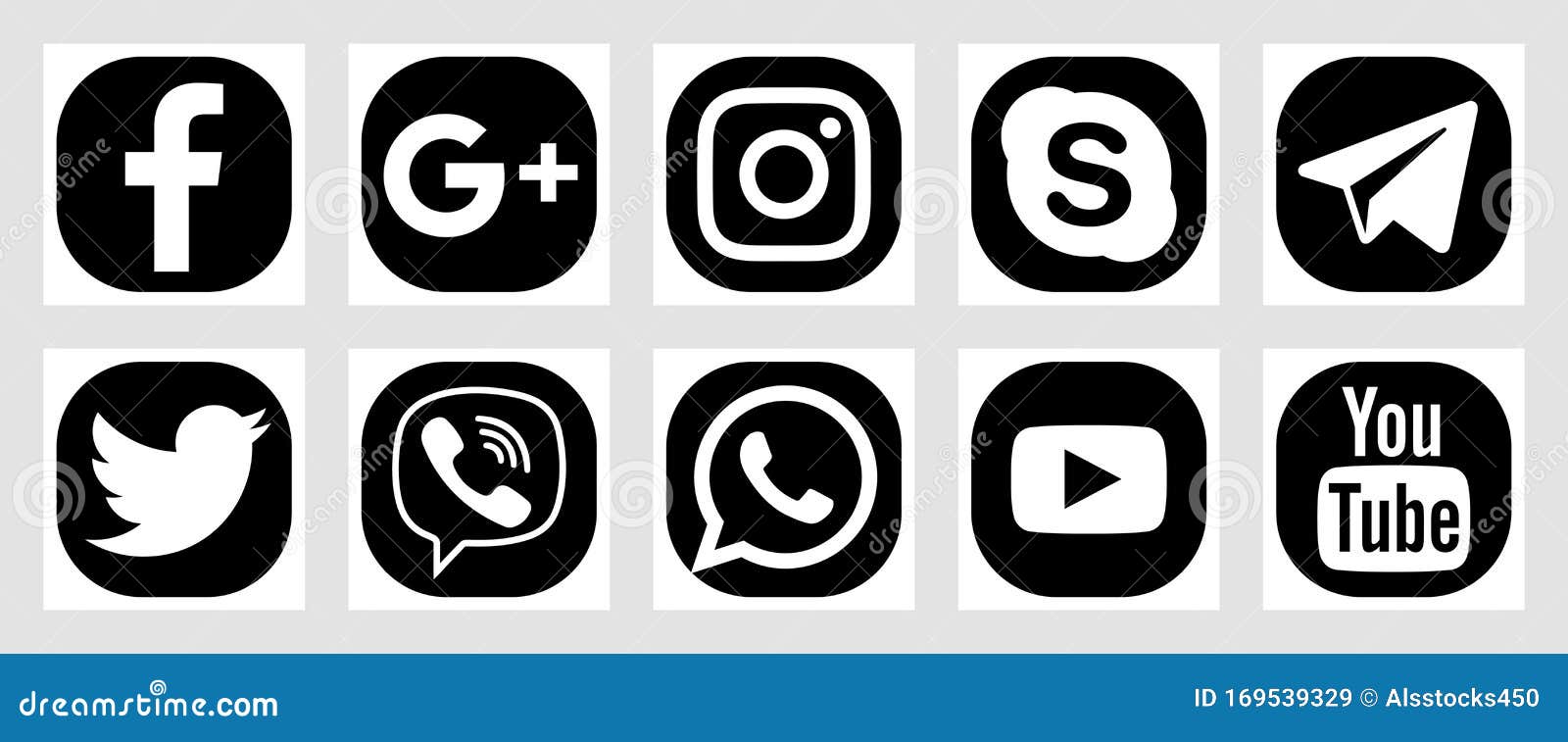Icons Of Social Media Editorial Stock Image Illustration Of Pictogram