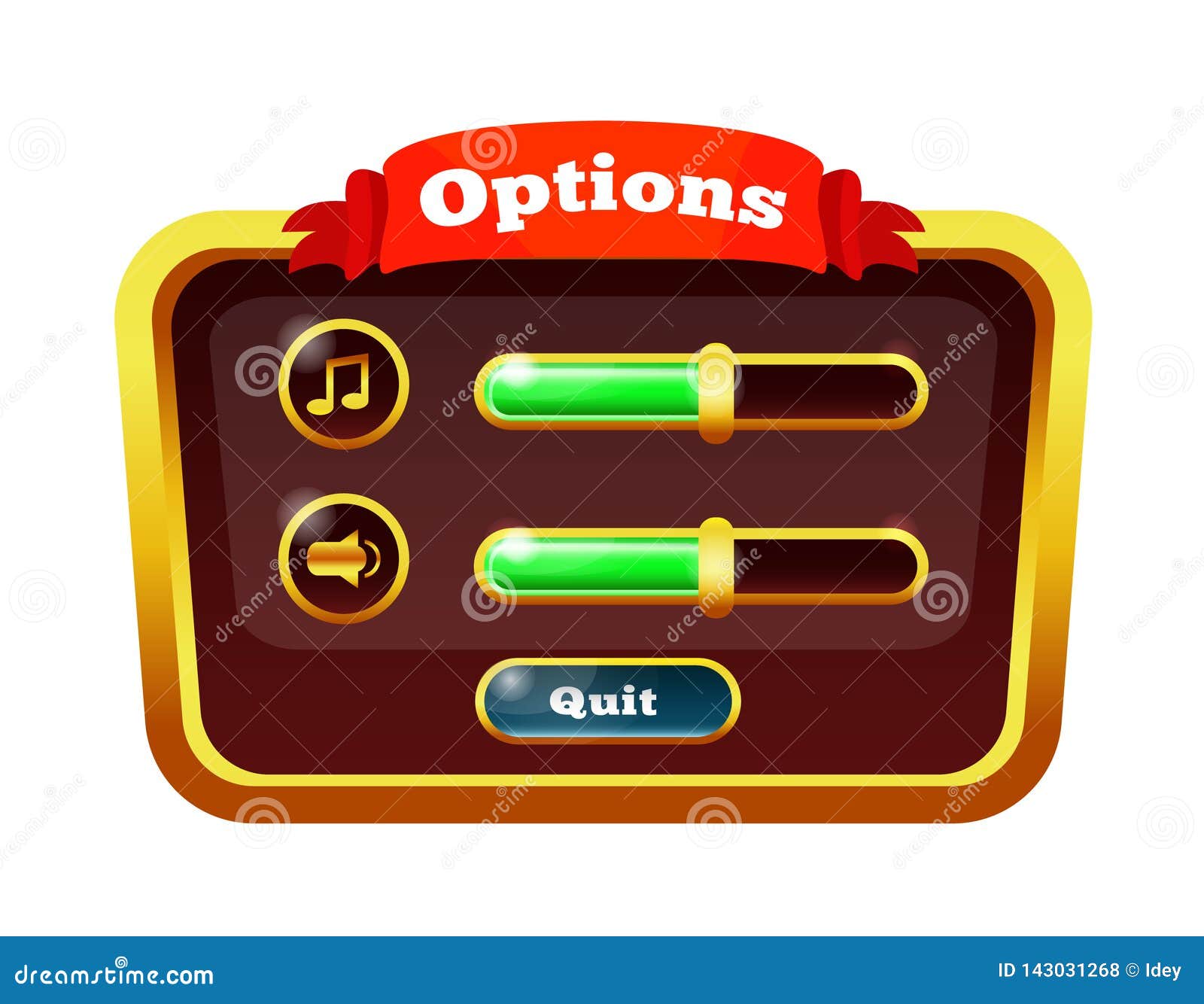 Free Vector  Complete set of menu button game pop-up, icon