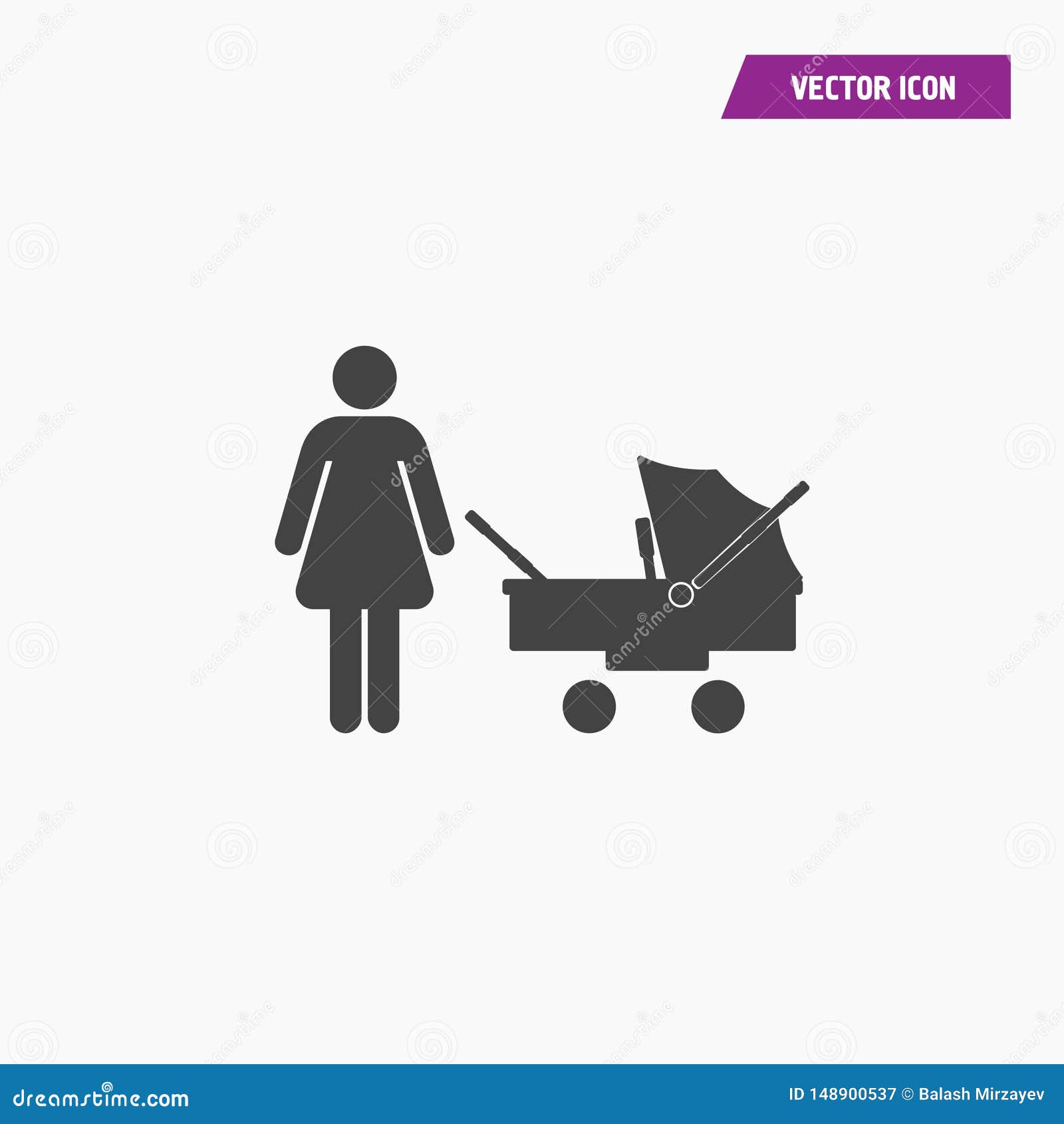 childcare vector stroller