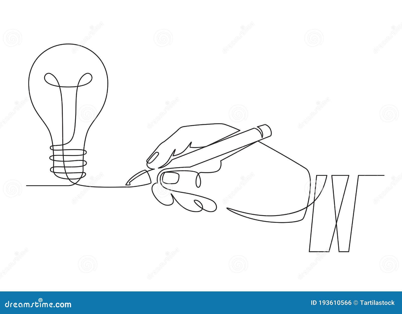 Ampoule De Dessin Avec Le Stylo Image stock - Image du papier