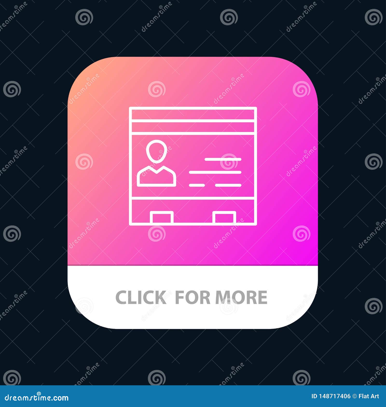 Id, Business, Cards, Contacts, Office, People, Phone Mobile App Button. Android and IOS Line