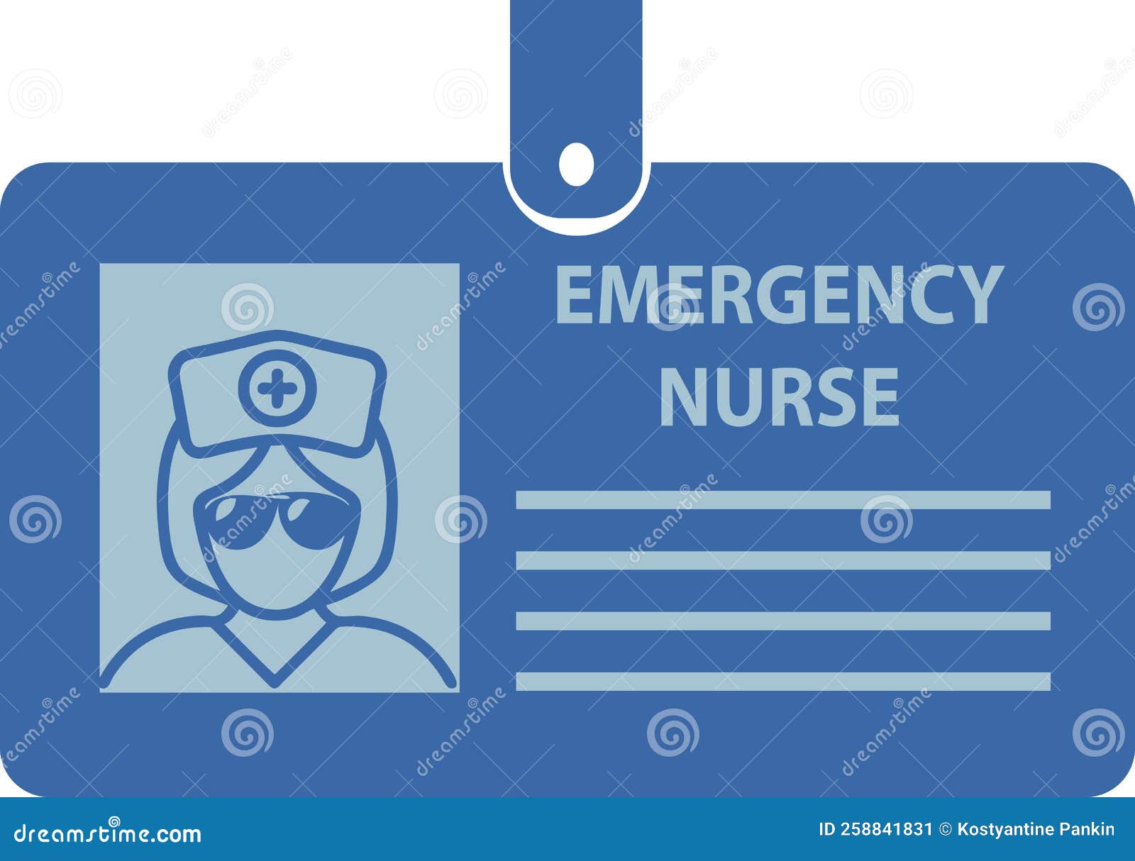 ID card Emergency Nurses stock vector. Illustration of security 258841831