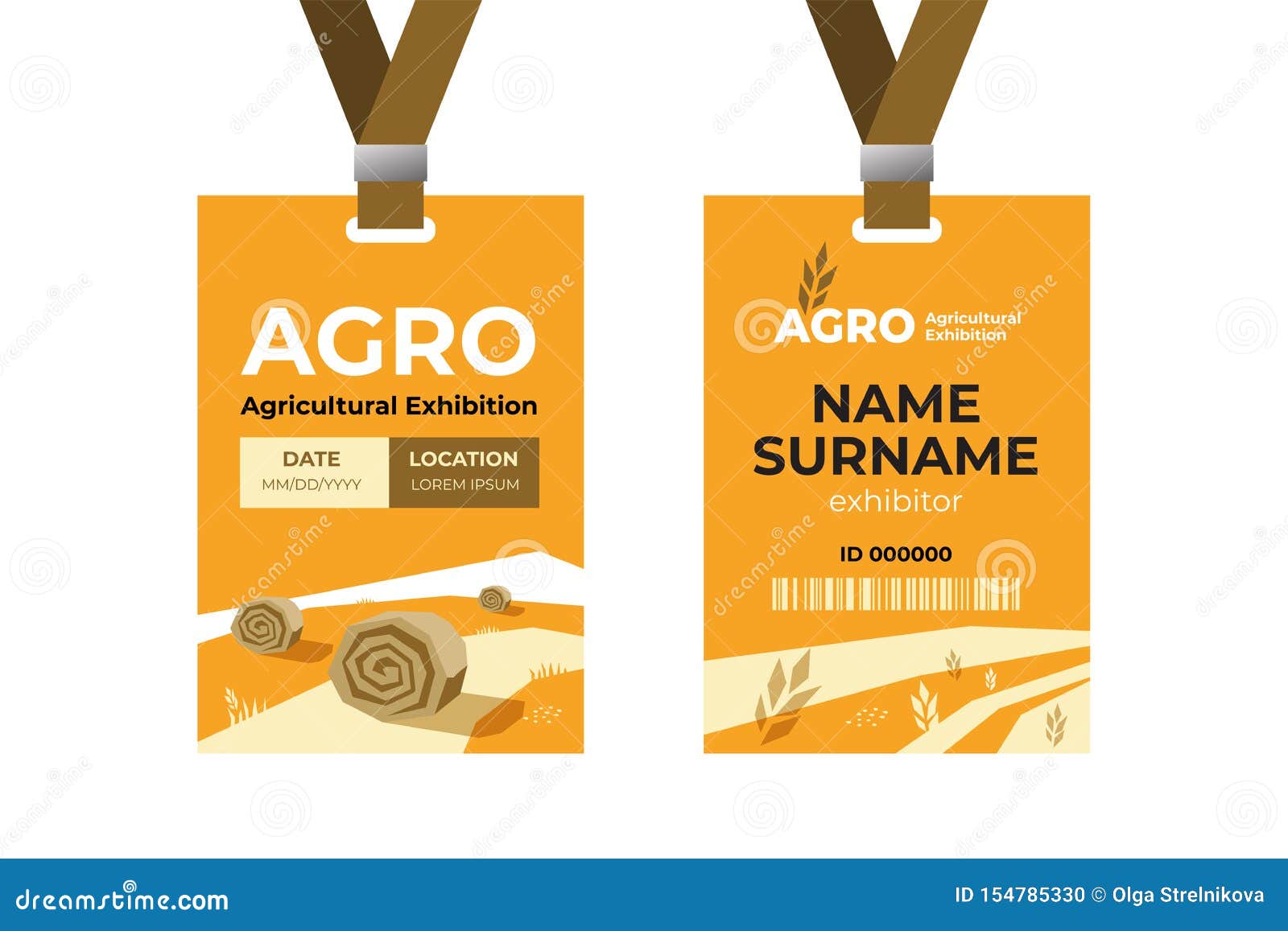 id card template. agro logo.