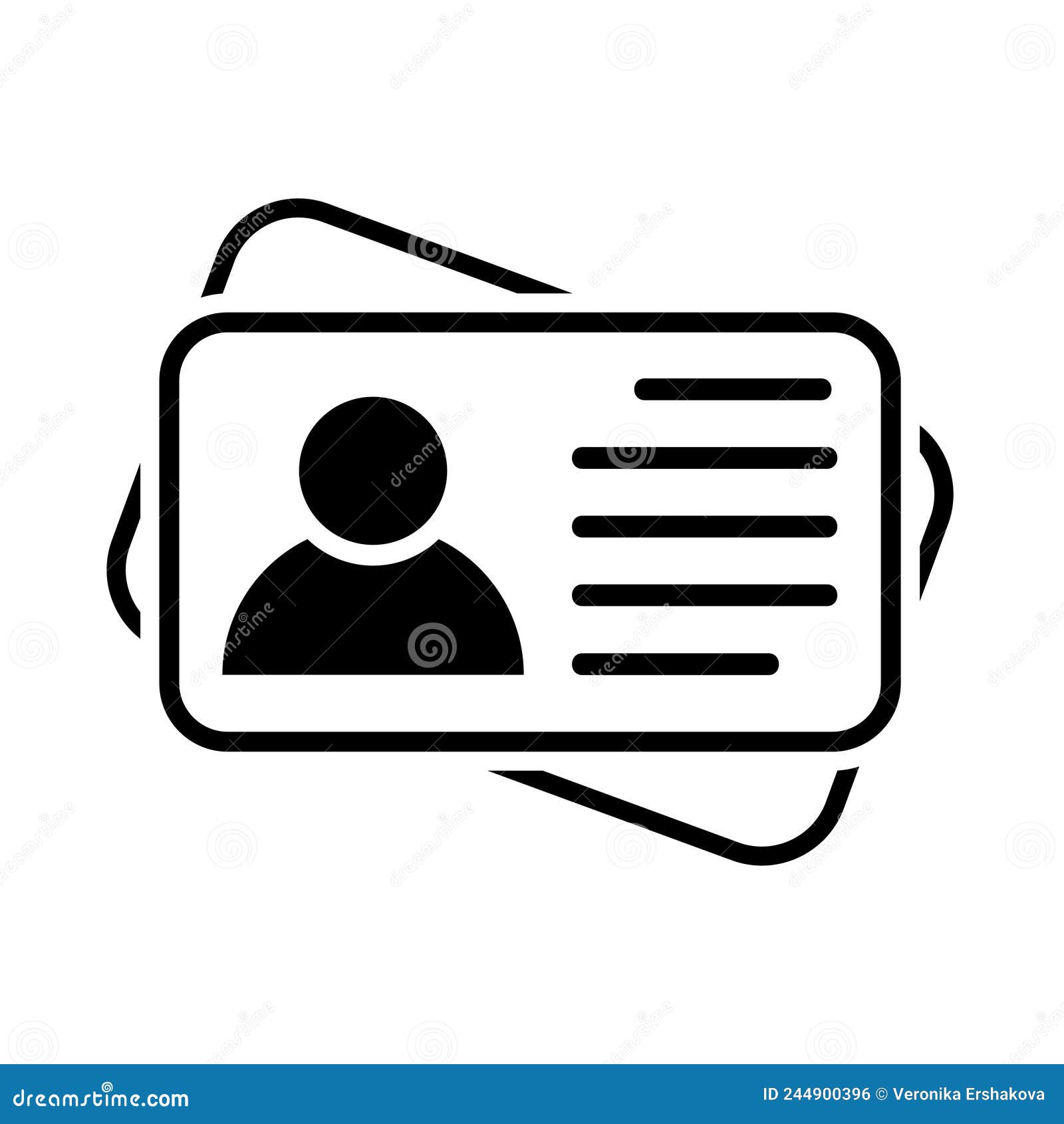 Identification card icon. Id card icon in flat style. Vector illustration  Stock Vector