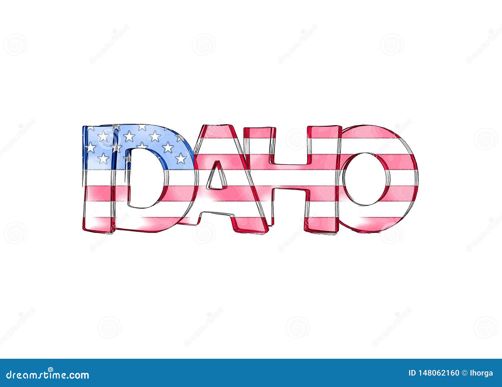 Idaho. Isolated USA State Names Stock Illustration Illustration of