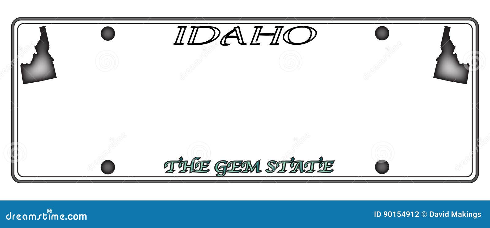 Idaho License Plate stock illustration. Illustration of travel 90154912