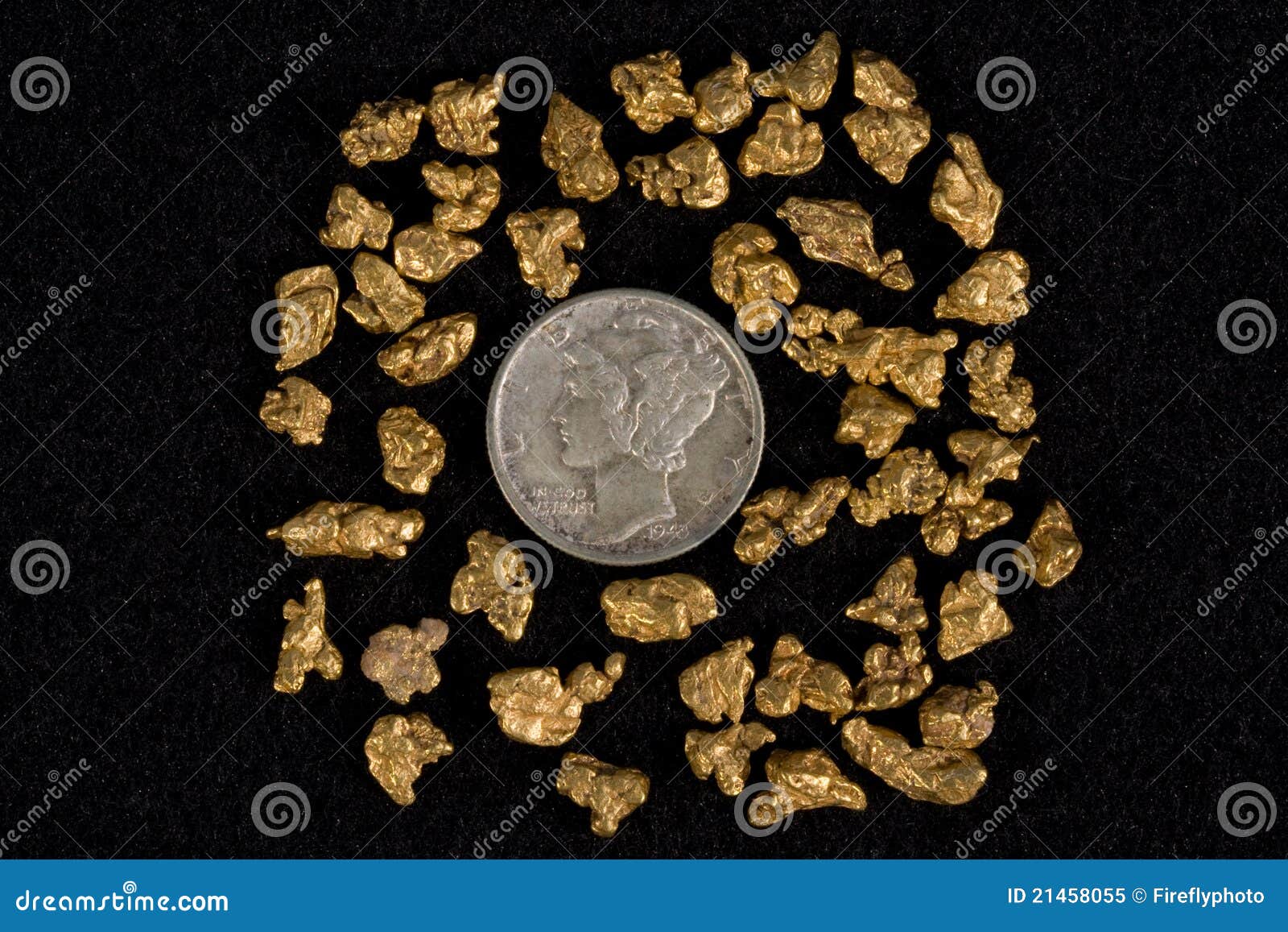 Idaho Placer Gold Nuggets stock image. Image of element 21458055