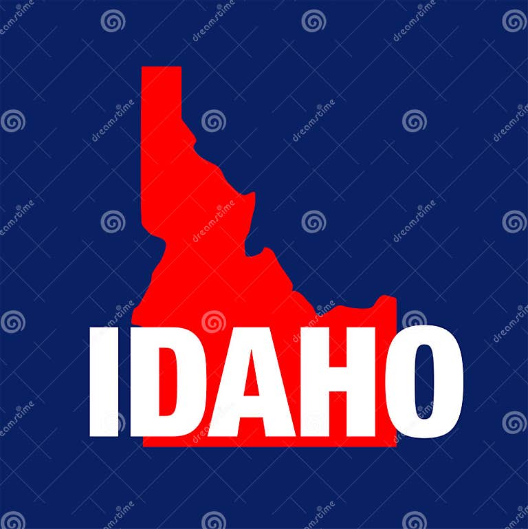 IDAHO State Map in Red Color. IDAHO Map Stock Vector Illustration of american, geography